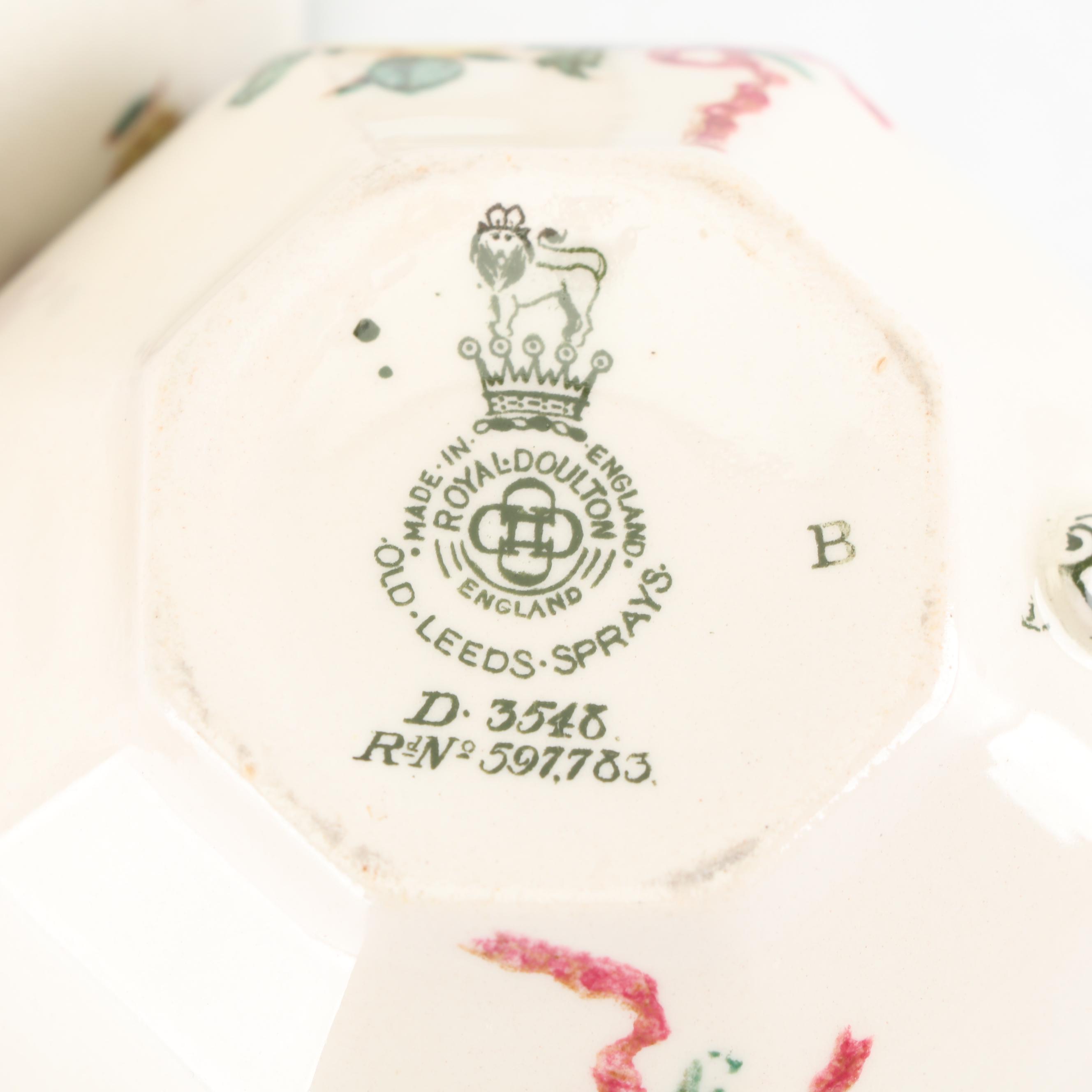 Royal Doulton "Old Leeds Sprays" Earthenware Tea Service, Circa 1912