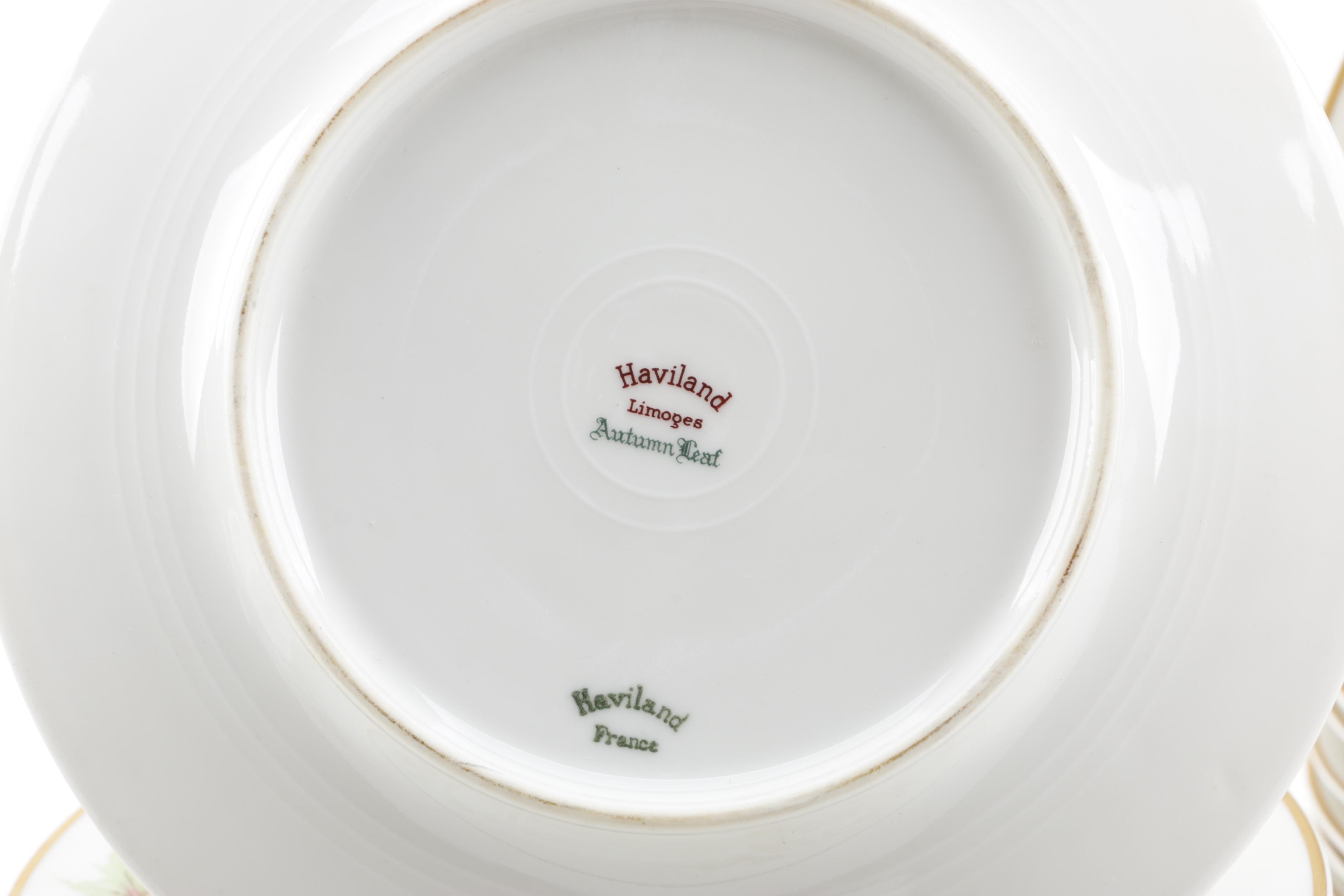 Mid Century Theodore Haviland Limoges "Autumn Leaf" Porcelain Dinnerware