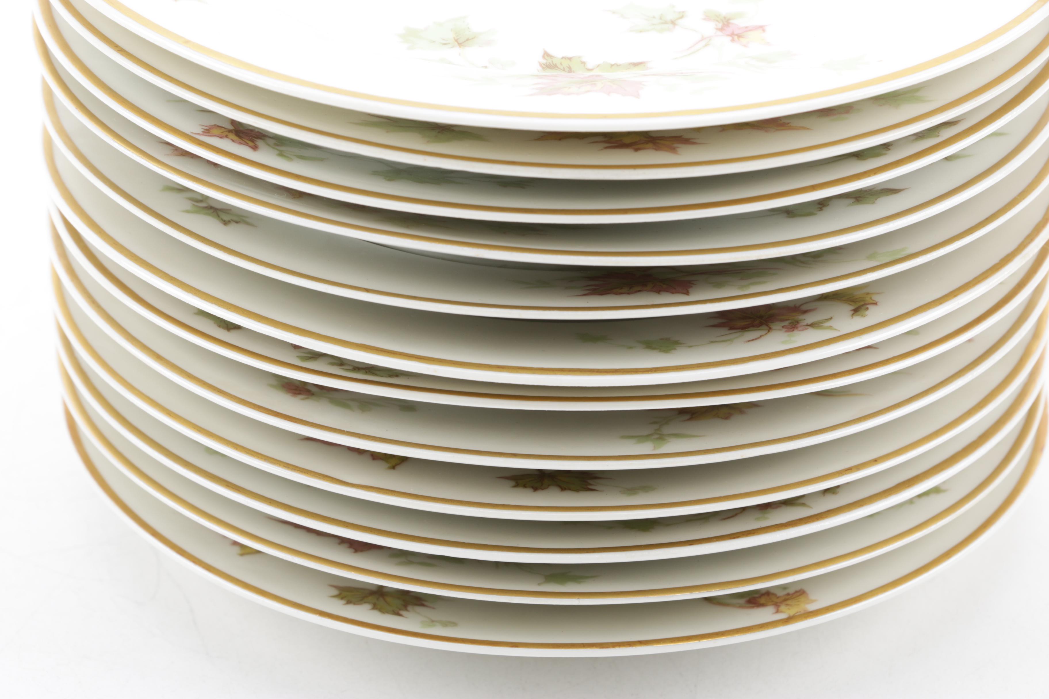 Mid Century Theodore Haviland Limoges "Autumn Leaf" Porcelain Dinnerware