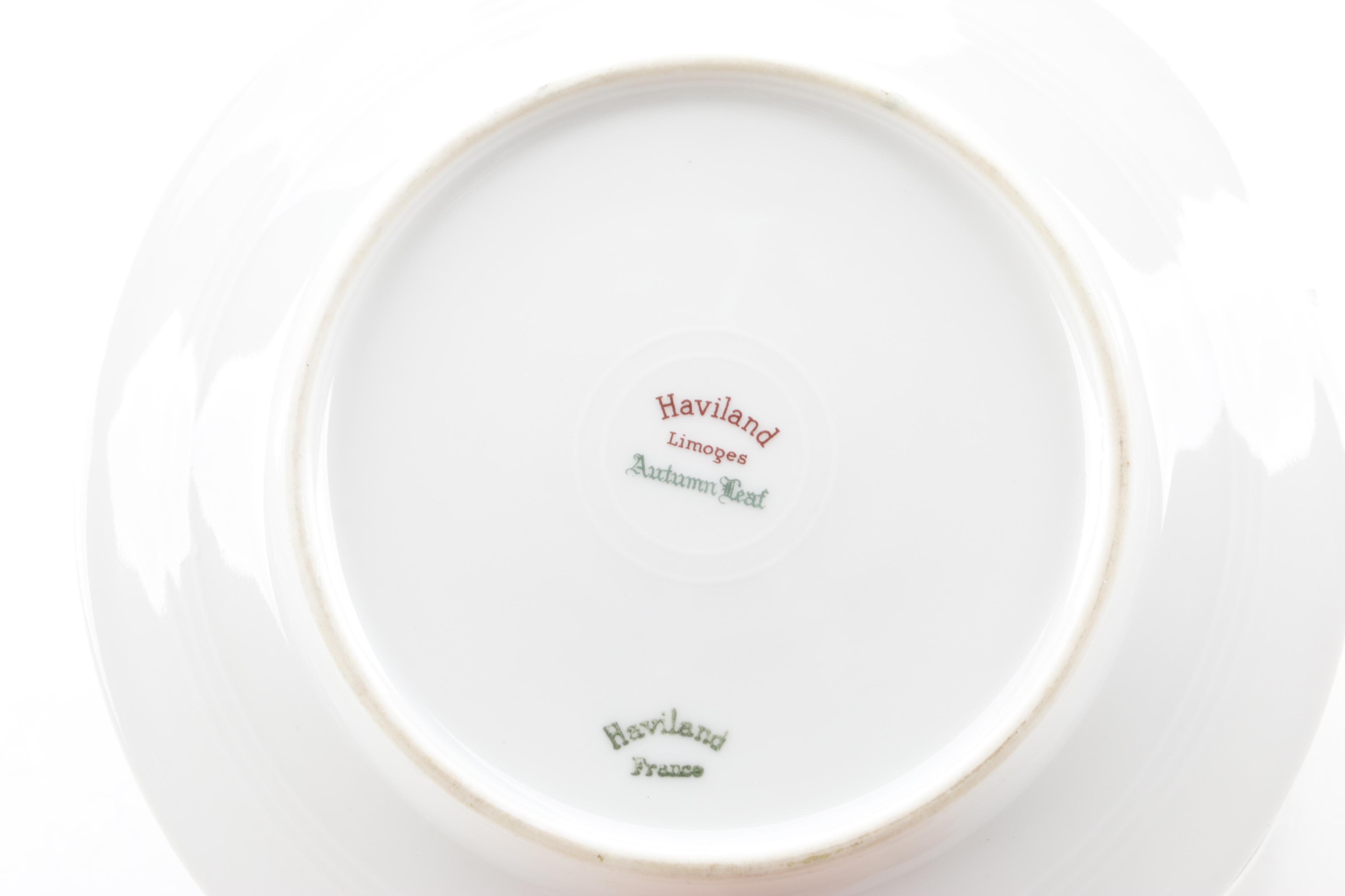 Mid Century Theodore Haviland Limoges "Autumn Leaf" Porcelain Dinnerware