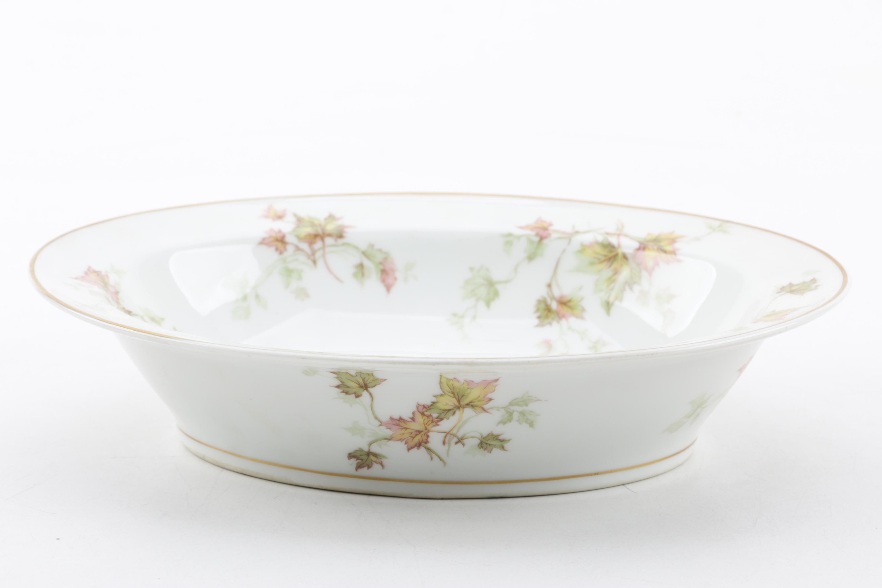 Mid Century Theodore Haviland Limoges "Autumn Leaf" Porcelain Dinnerware