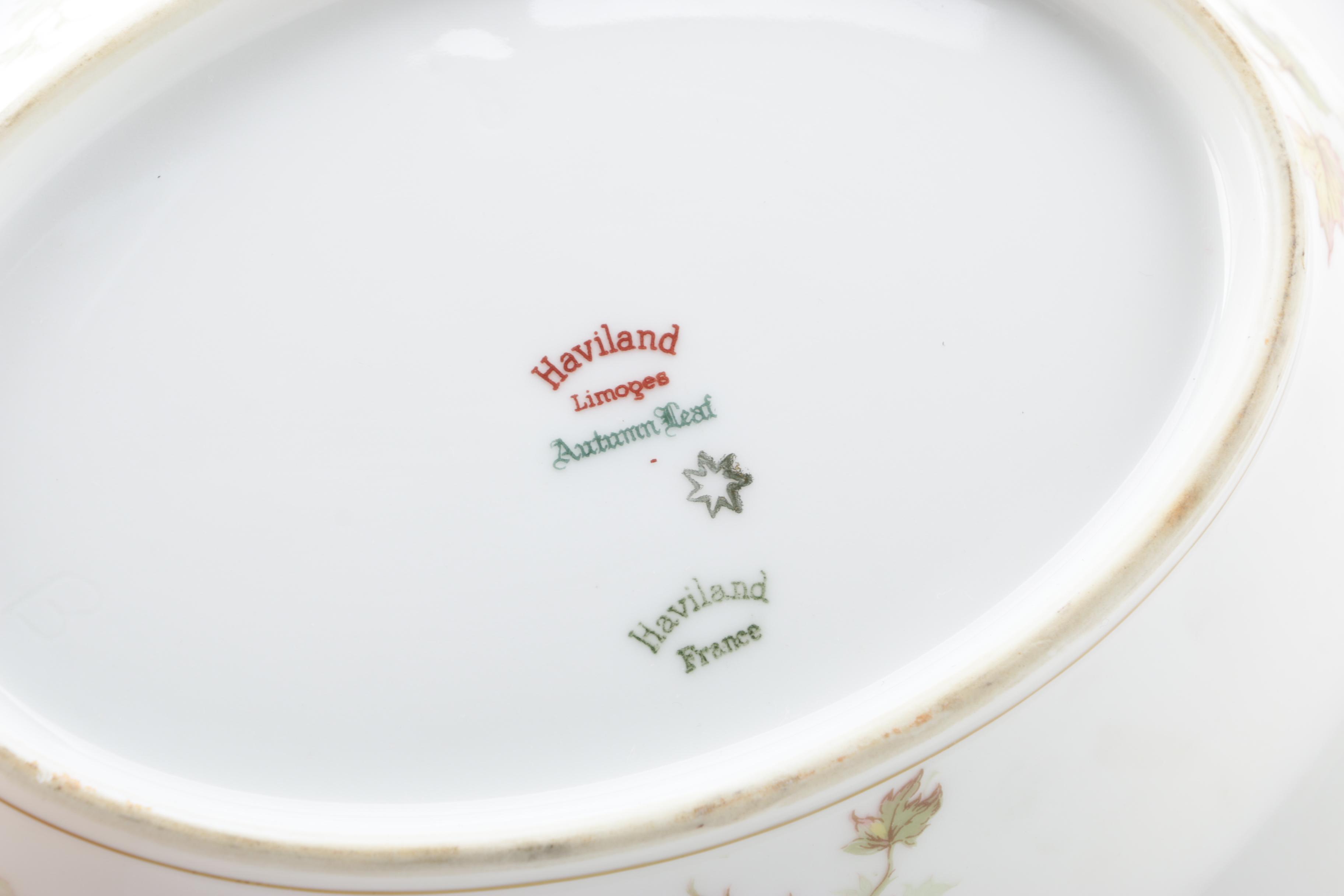 Mid Century Theodore Haviland Limoges "Autumn Leaf" Porcelain Dinnerware