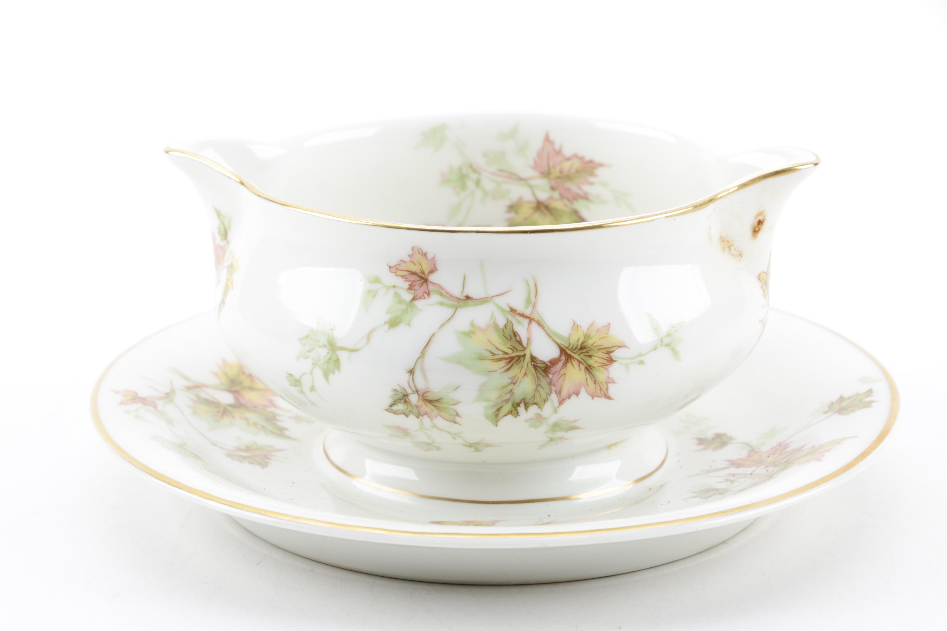 Mid Century Theodore Haviland Limoges "Autumn Leaf" Porcelain Dinnerware