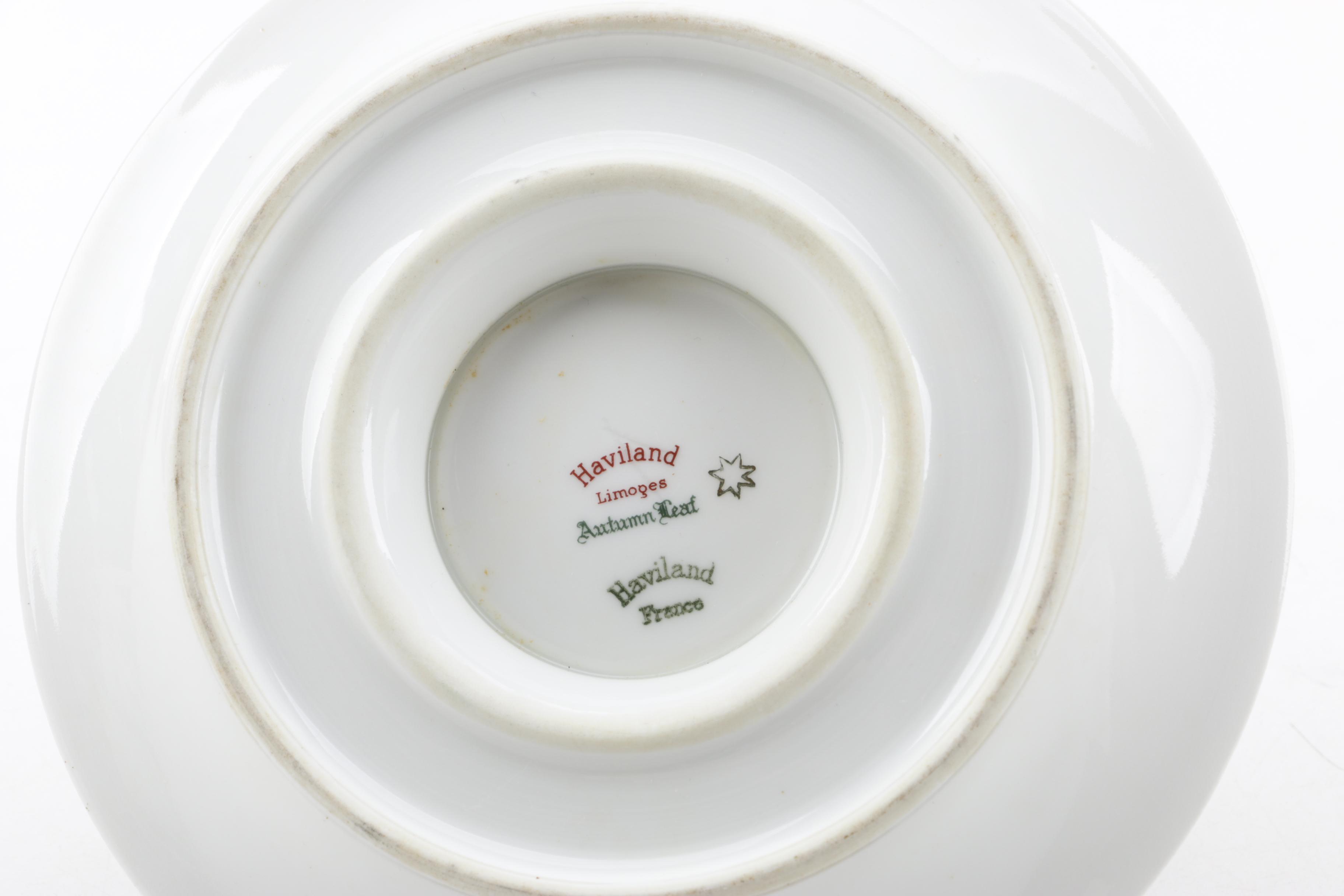 Mid Century Theodore Haviland Limoges "Autumn Leaf" Porcelain Dinnerware