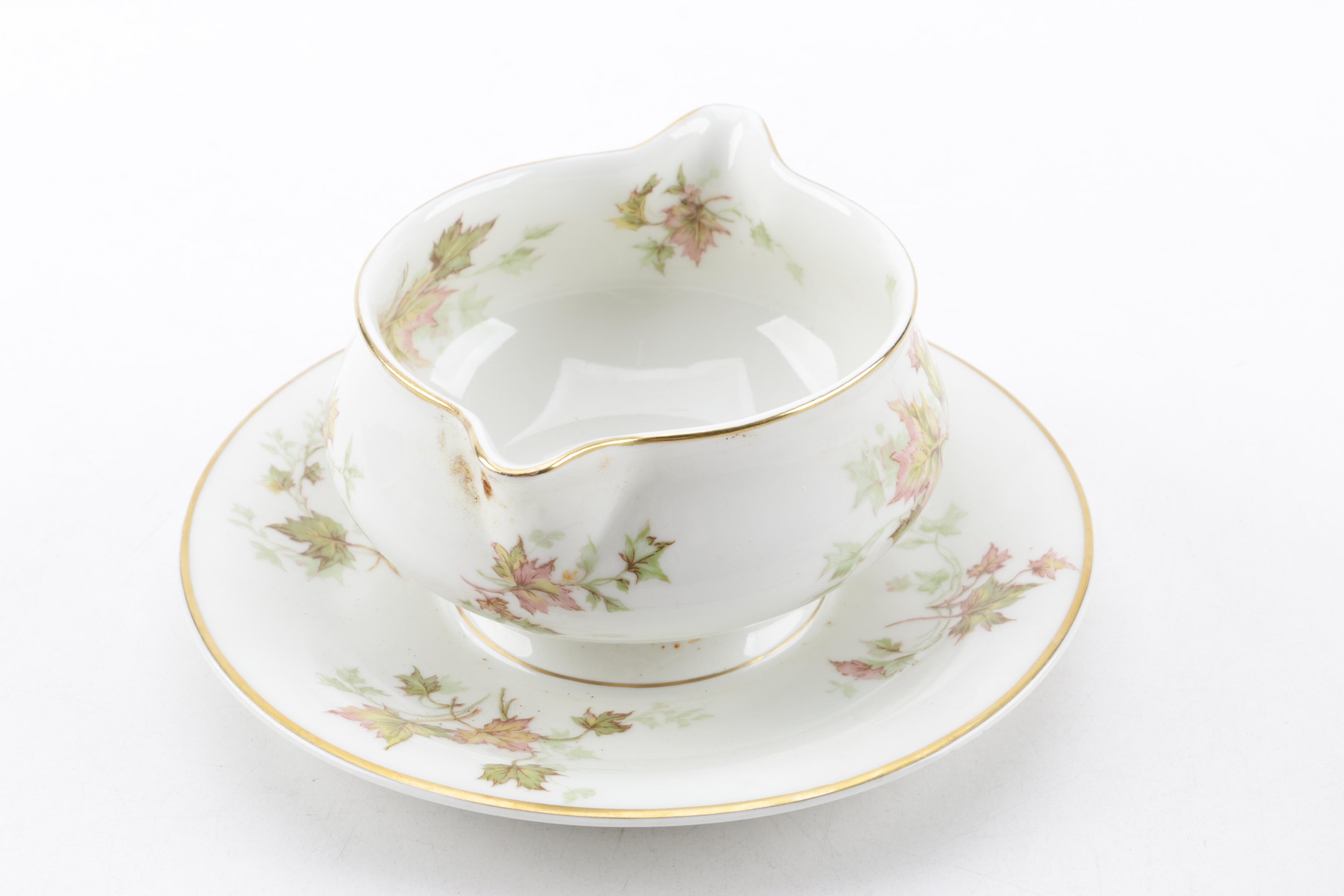 Mid Century Theodore Haviland Limoges "Autumn Leaf" Porcelain Dinnerware