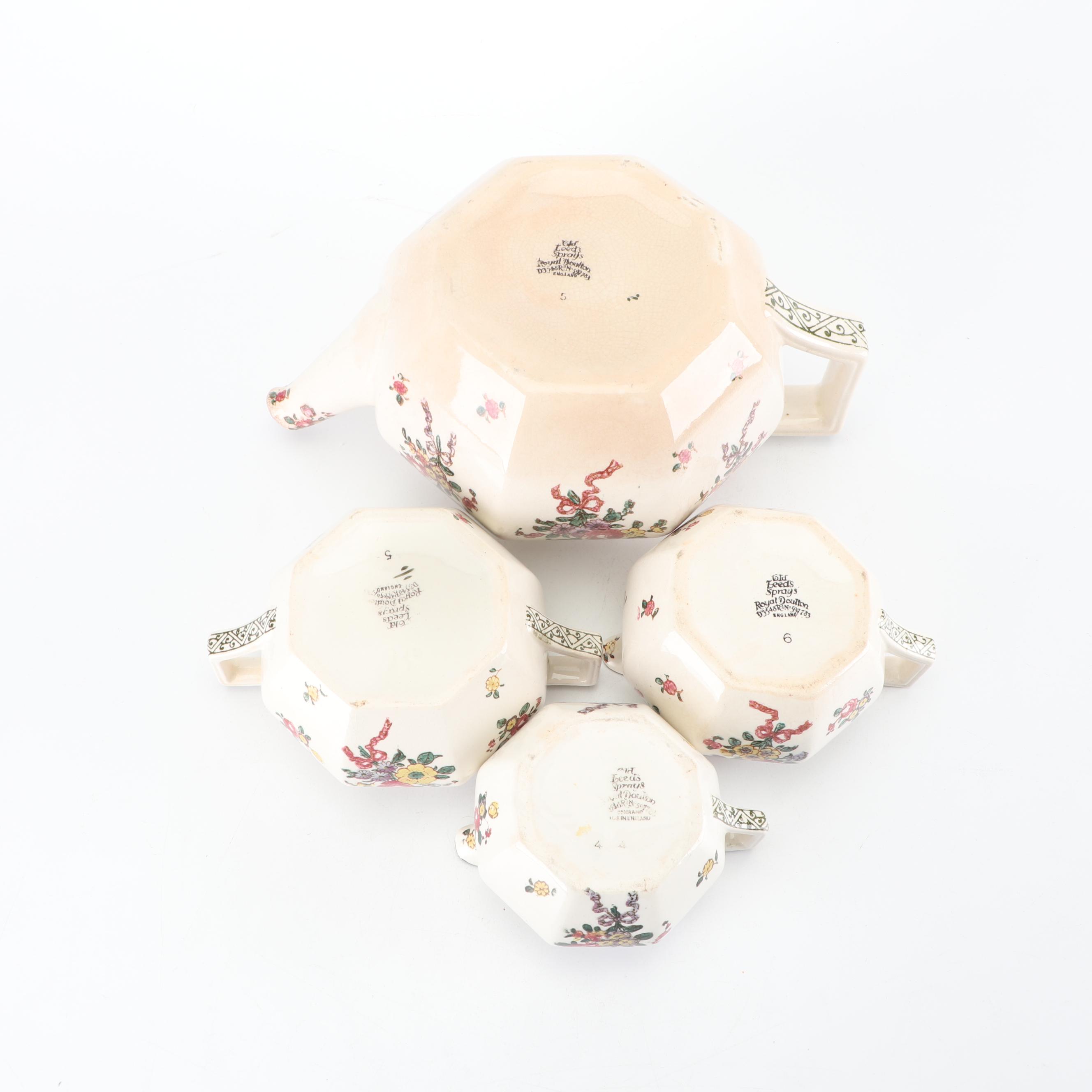 Royal Doulton "Old Leeds Sprays" Earthenware Tea Service, Circa 1912