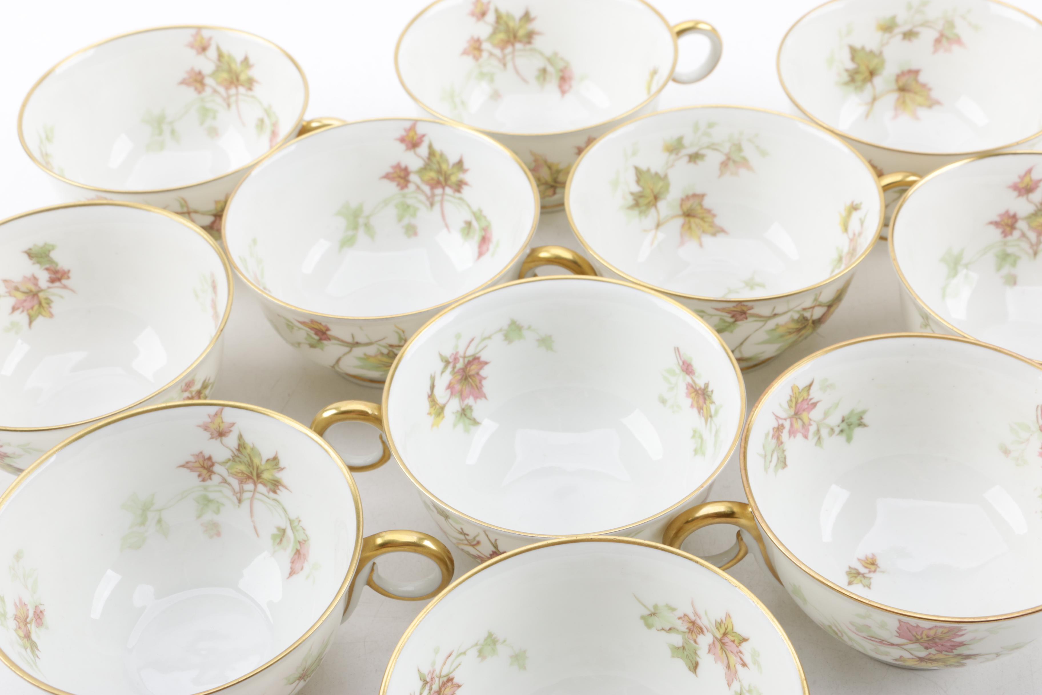 Mid Century Theodore Haviland Limoges "Autumn Leaf" Porcelain Dinnerware