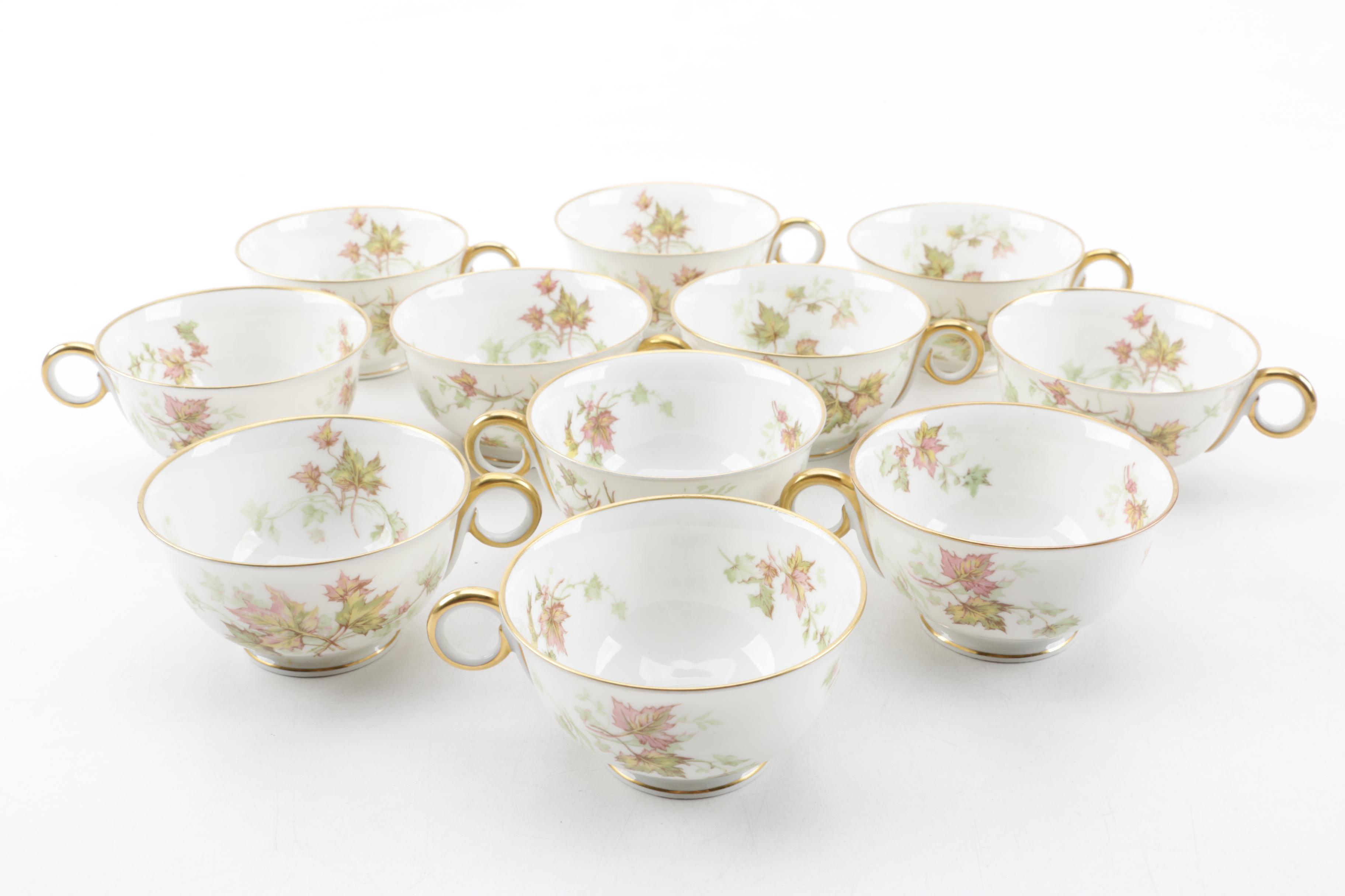 Mid Century Theodore Haviland Limoges "Autumn Leaf" Porcelain Dinnerware