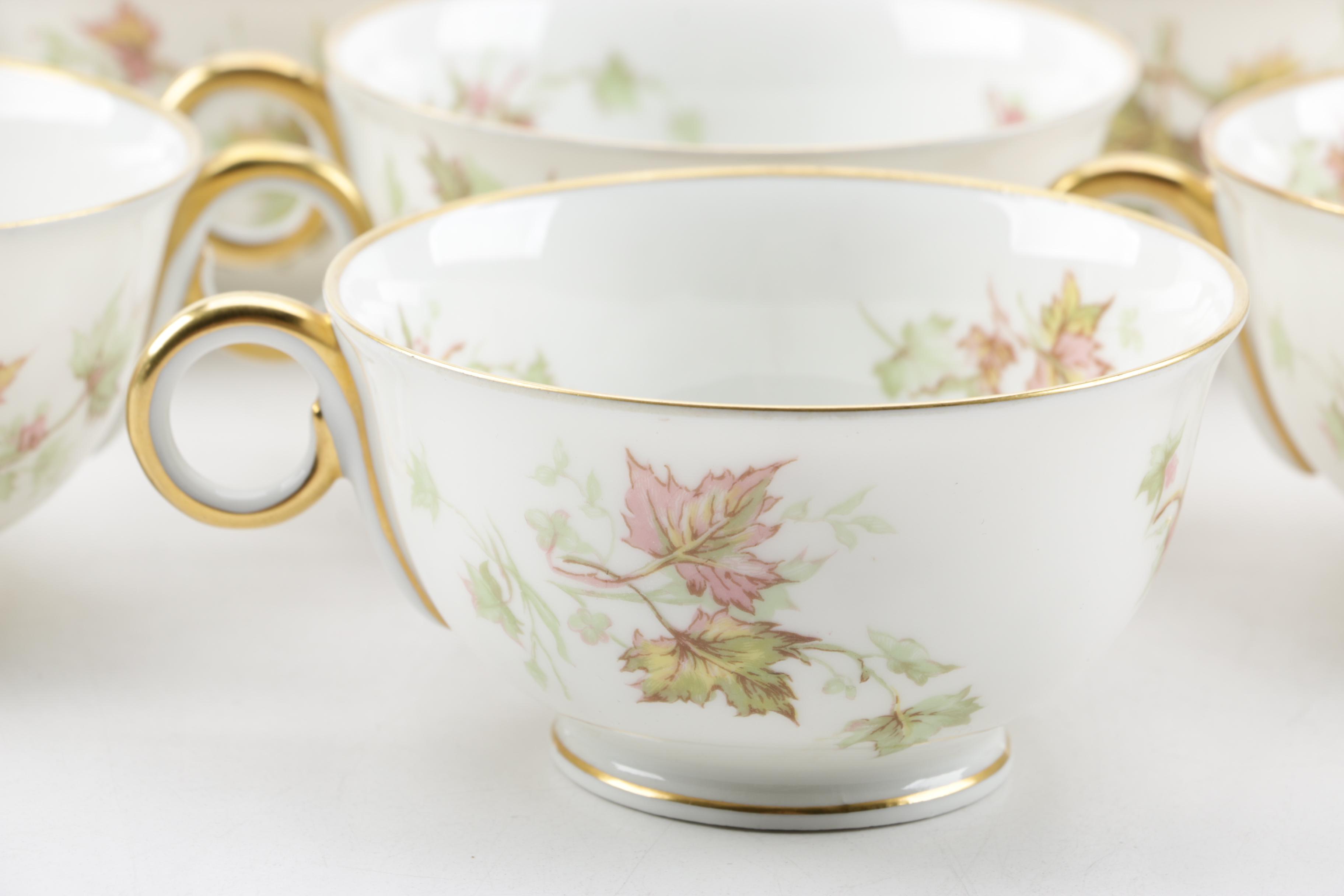 Mid Century Theodore Haviland Limoges "Autumn Leaf" Porcelain Dinnerware