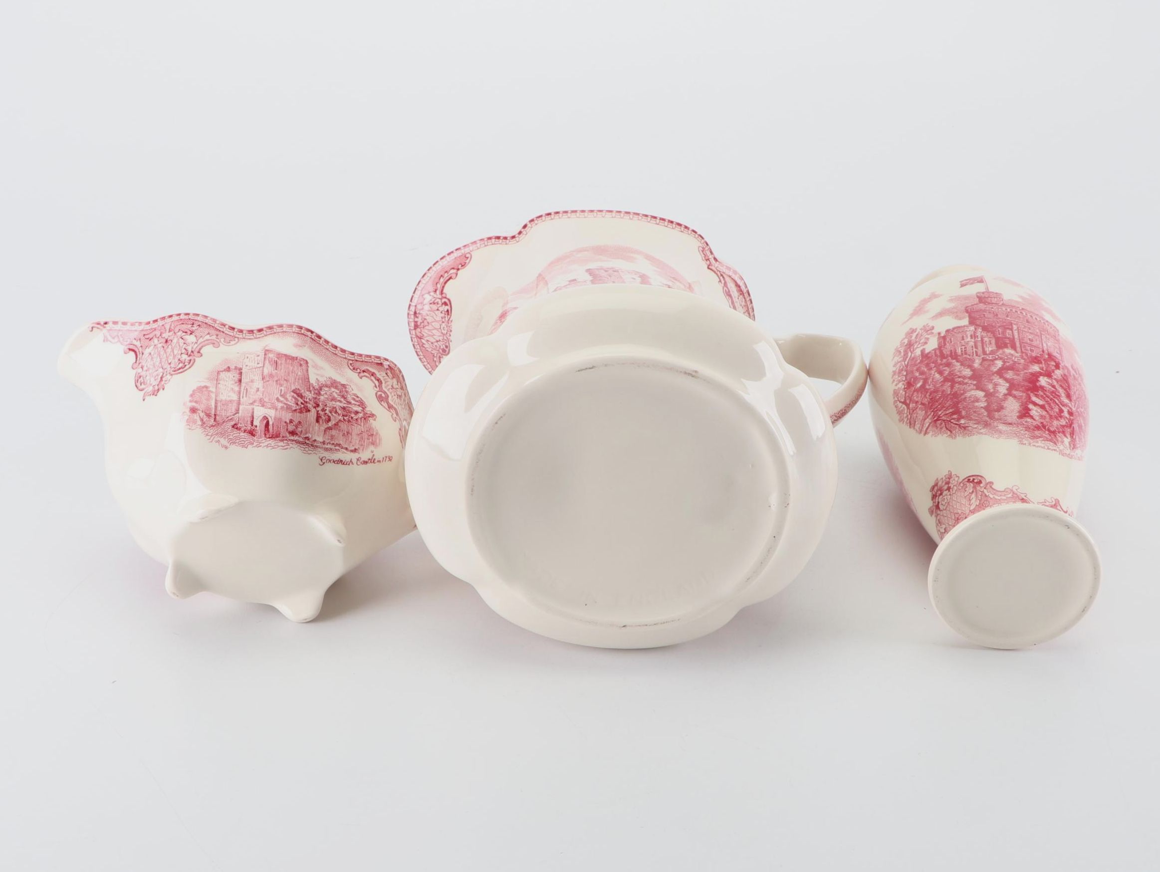 Johnson Brothers "Old Britain Castles" Pink Serveware and Vase