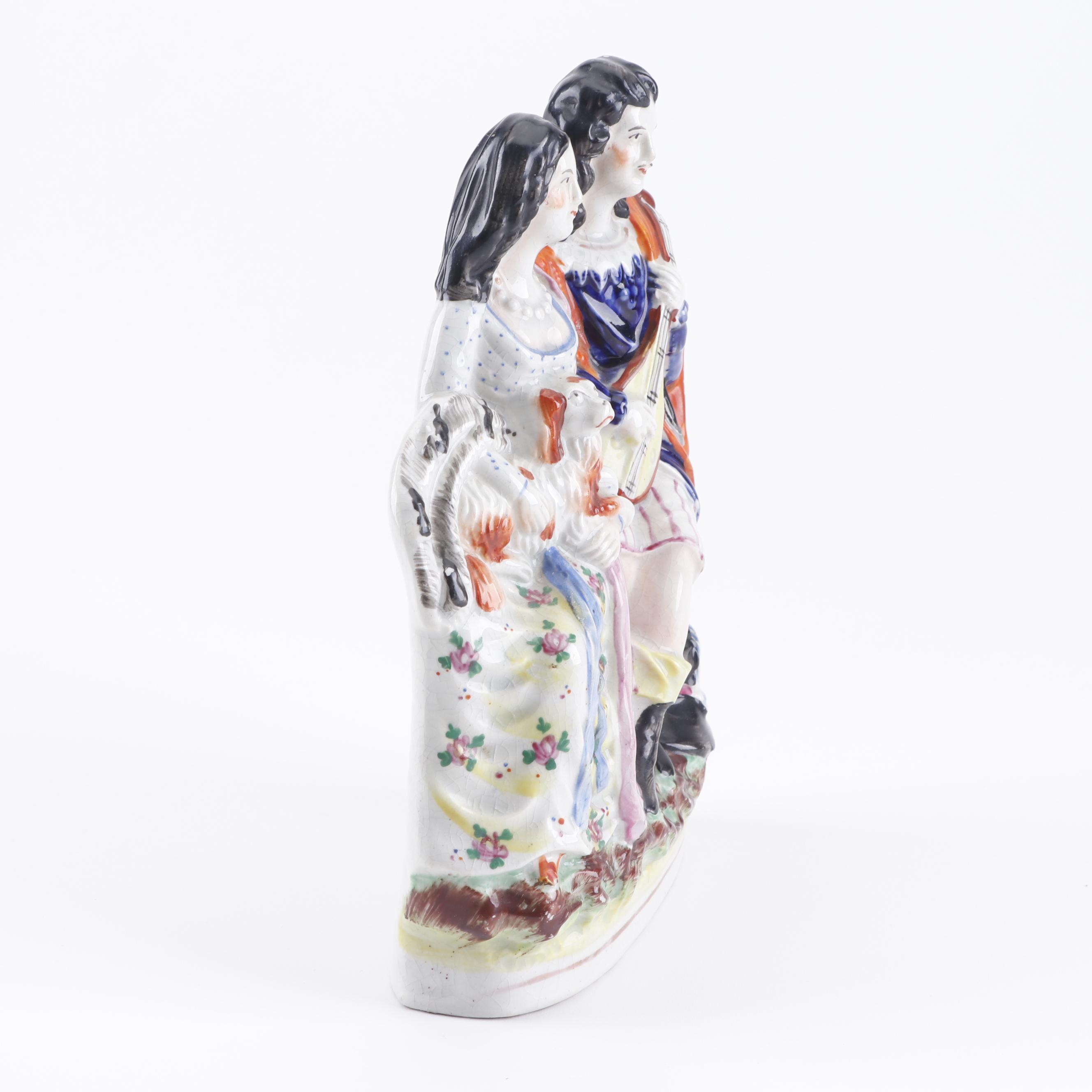 Staffordshire Figurines and Watch Holder