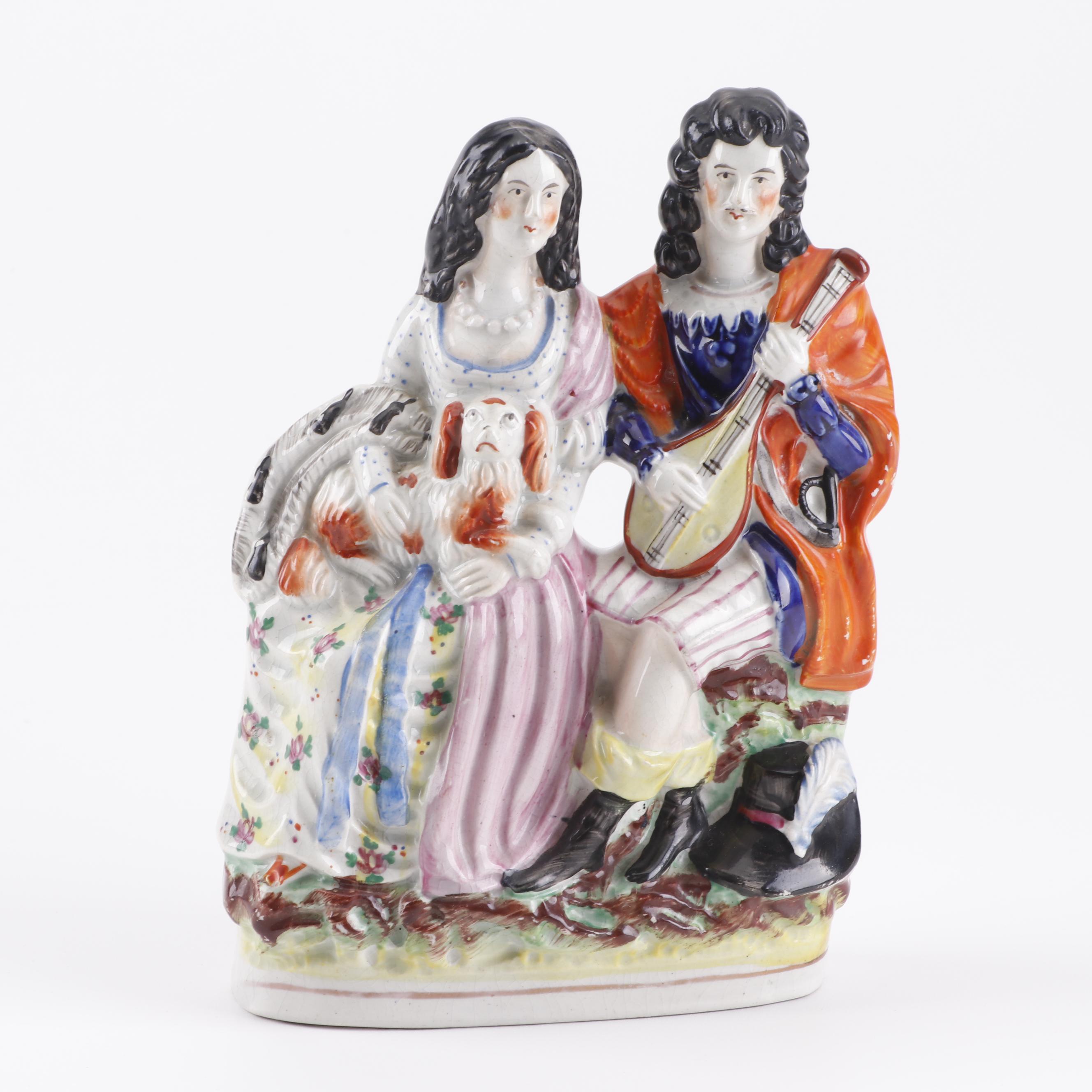 Staffordshire Figurines and Watch Holder