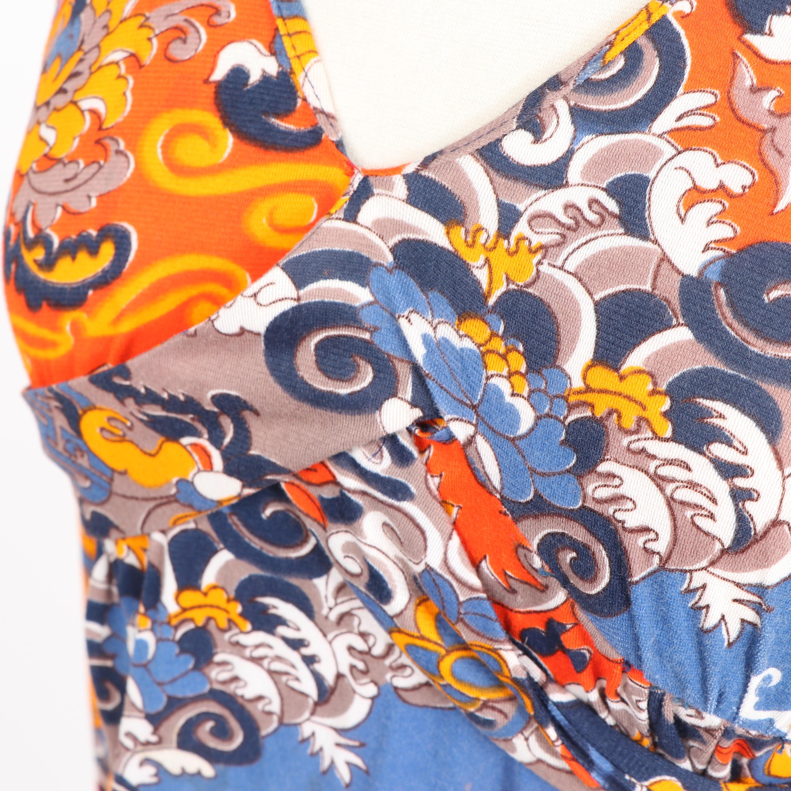 Women's Vintage Patricia Fair Asian Inspired Maxi Dress