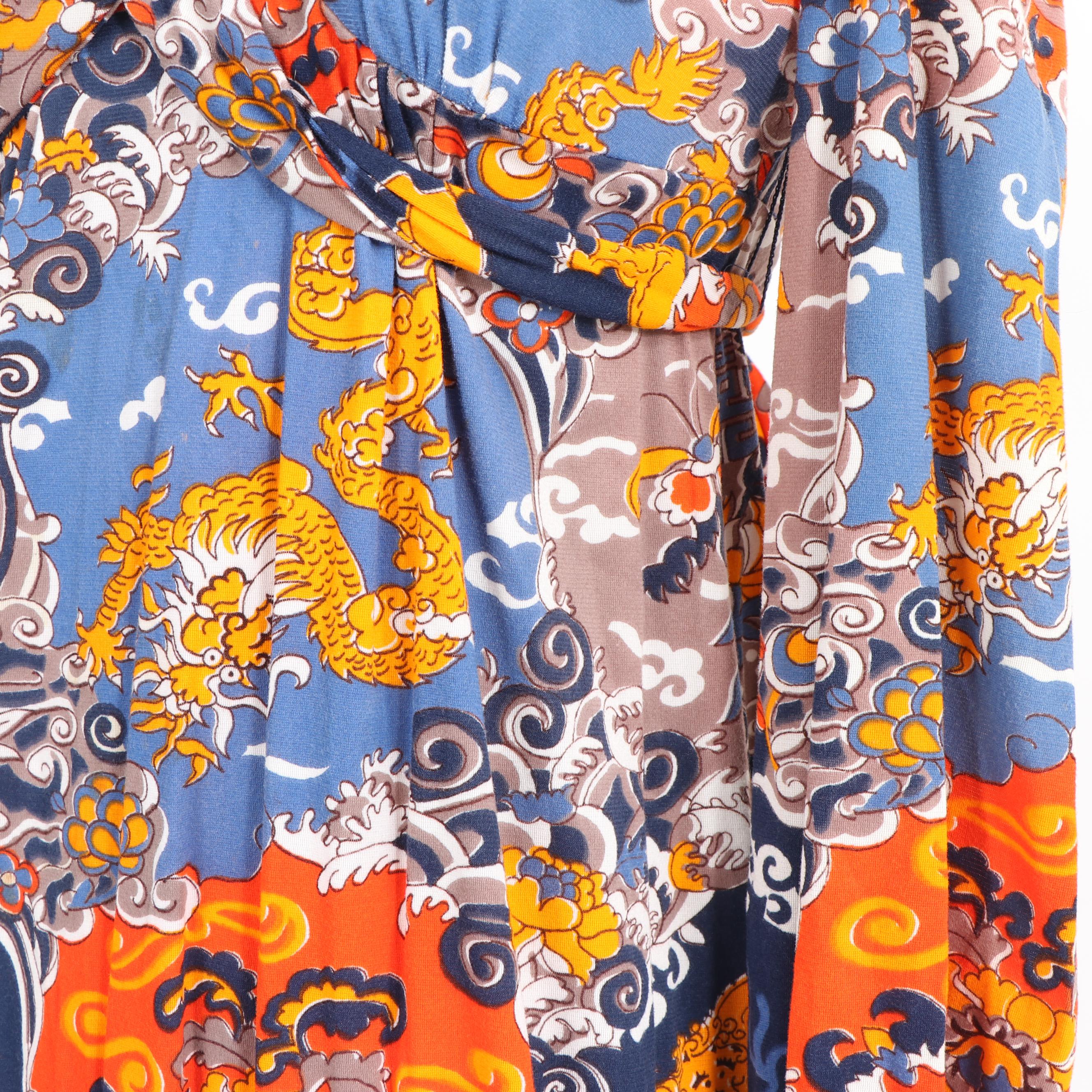 Women's Vintage Patricia Fair Asian Inspired Maxi Dress