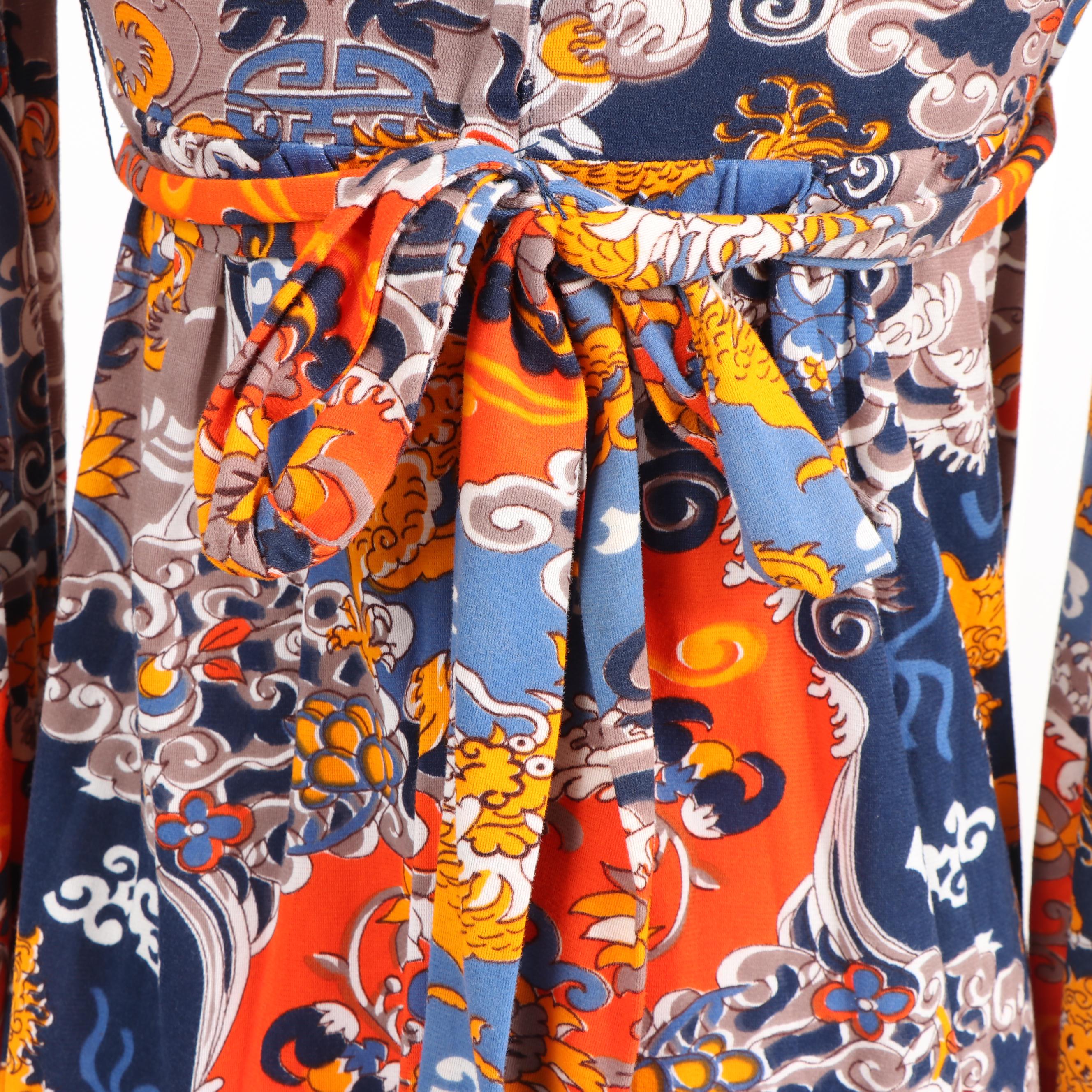 Women's Vintage Patricia Fair Asian Inspired Maxi Dress