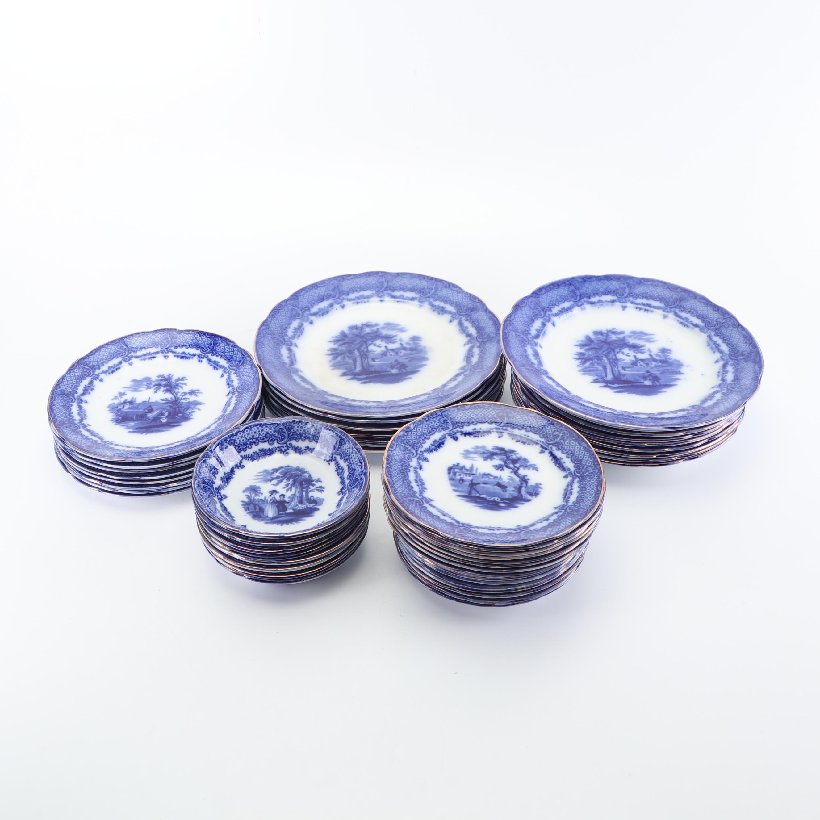 Ridgeways "Scenes From Dickens Old Curiosity Shop" Transfer-Printed Dinnerware