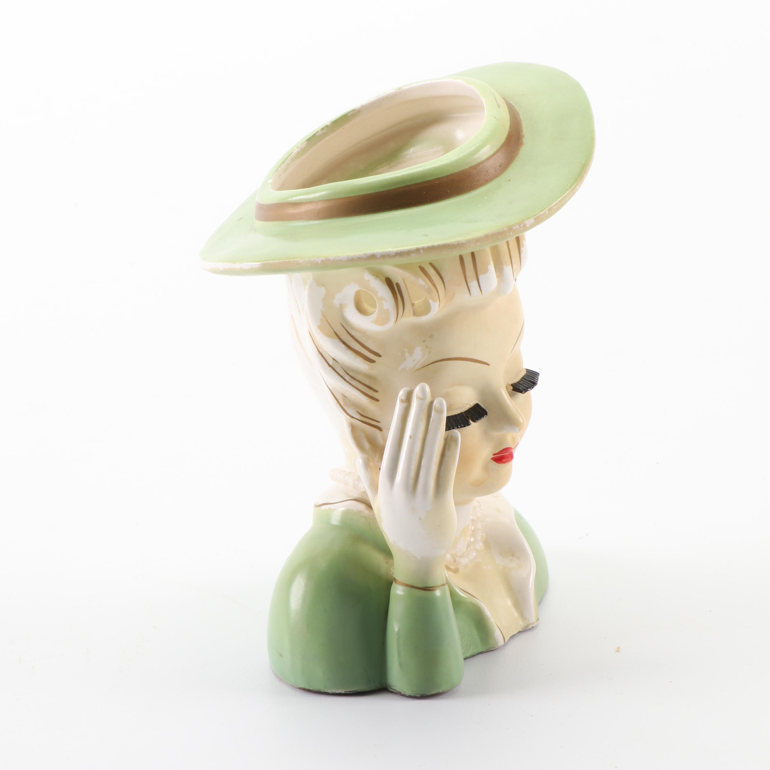 Tilso Japanese "Headache" Hand-Painted Lady Head Vase