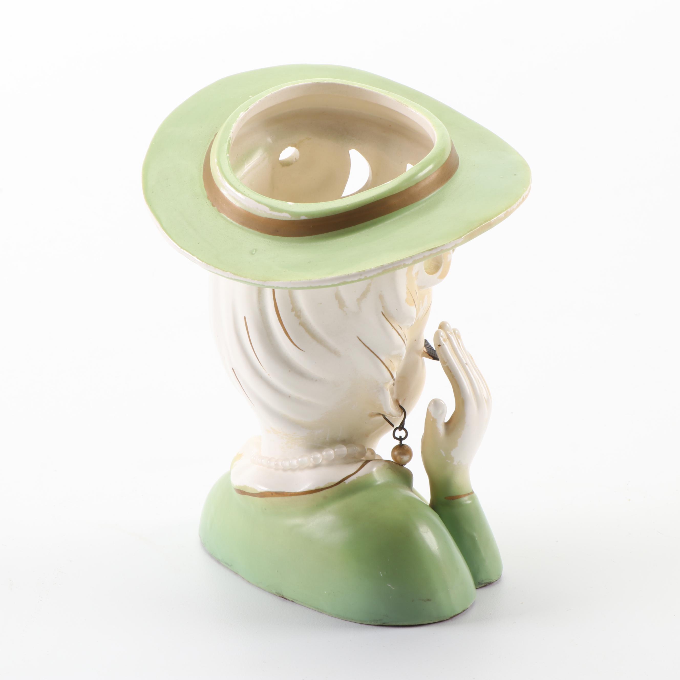 Tilso Japanese "Headache" Hand-Painted Lady Head Vase