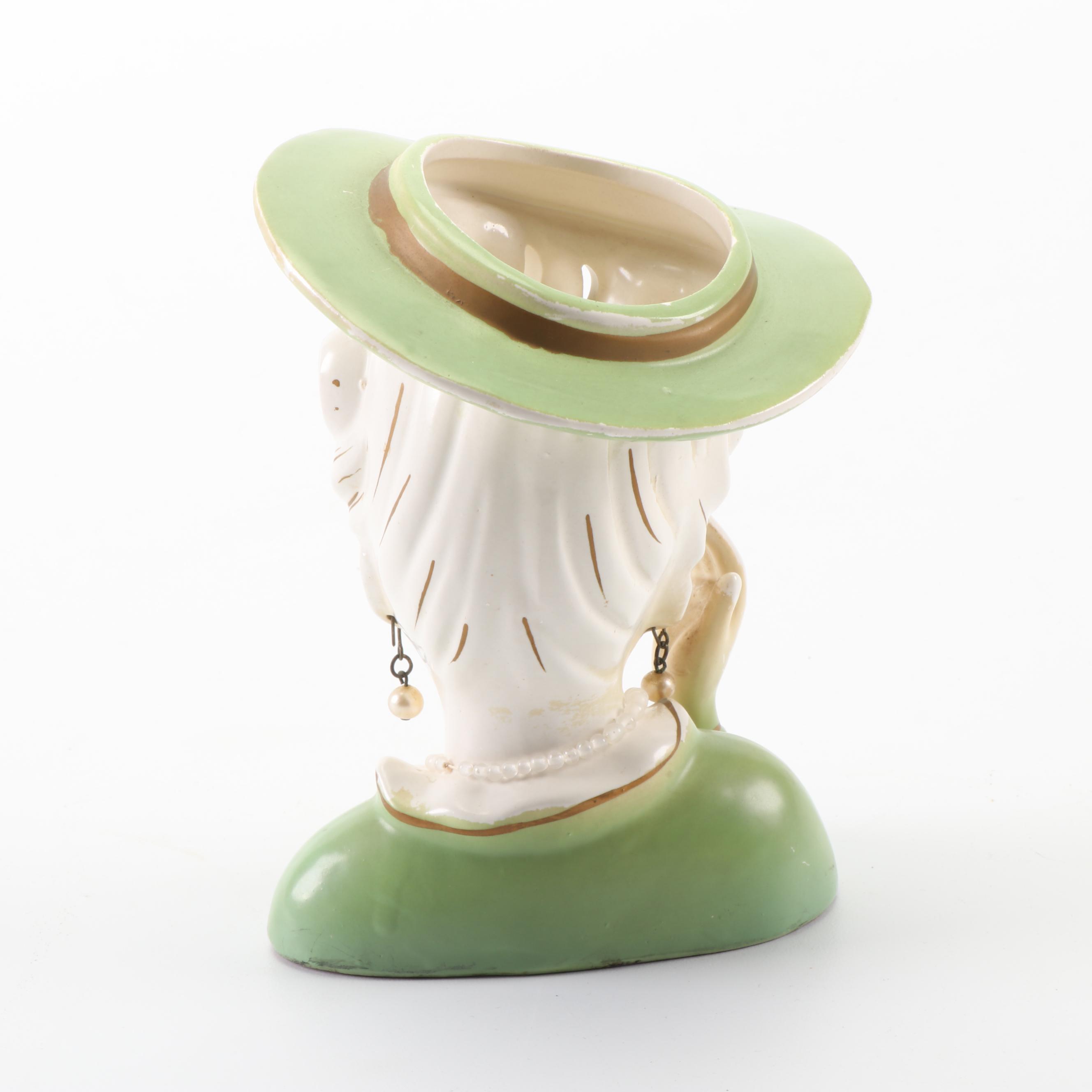 Tilso Japanese "Headache" Hand-Painted Lady Head Vase