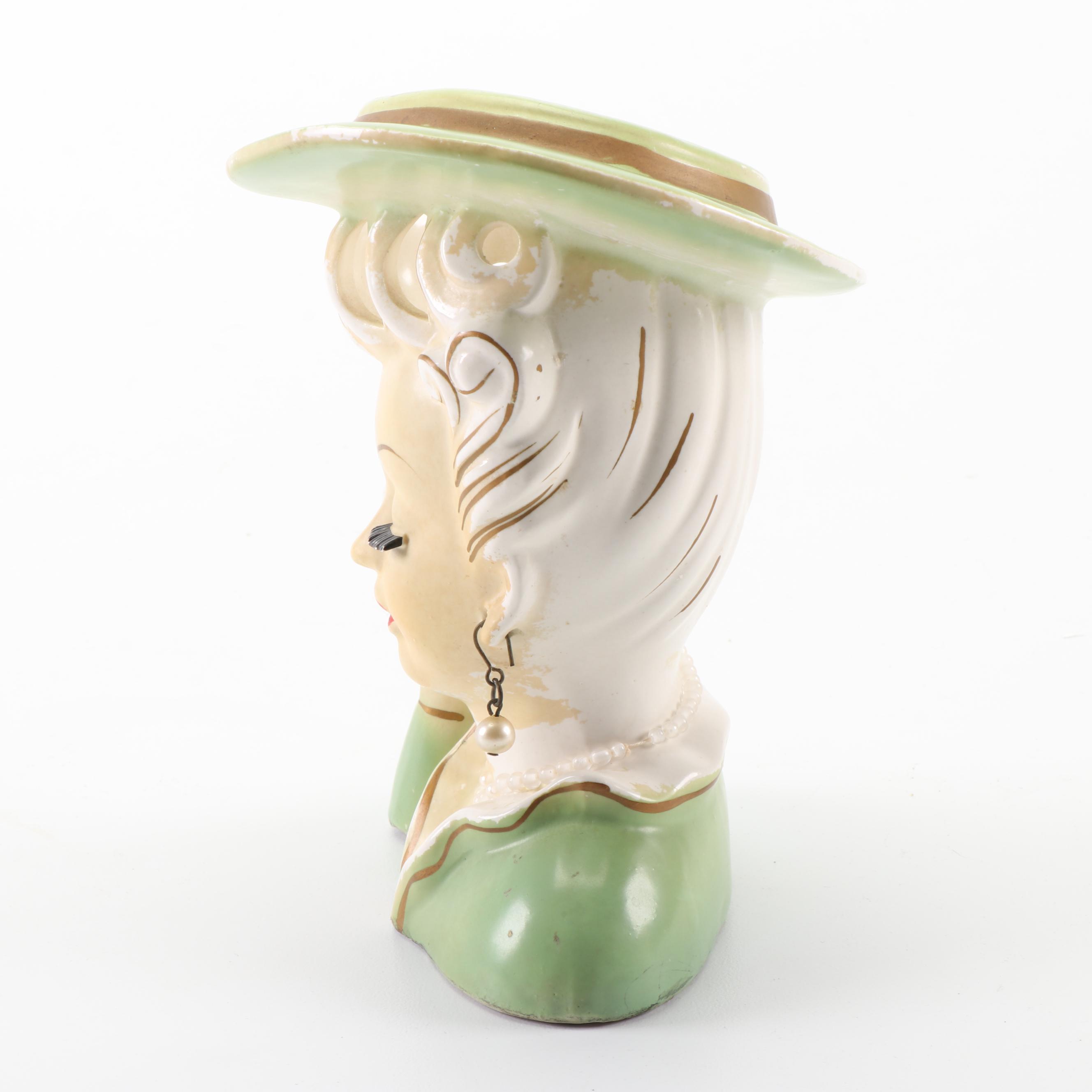 Tilso Japanese "Headache" Hand-Painted Lady Head Vase