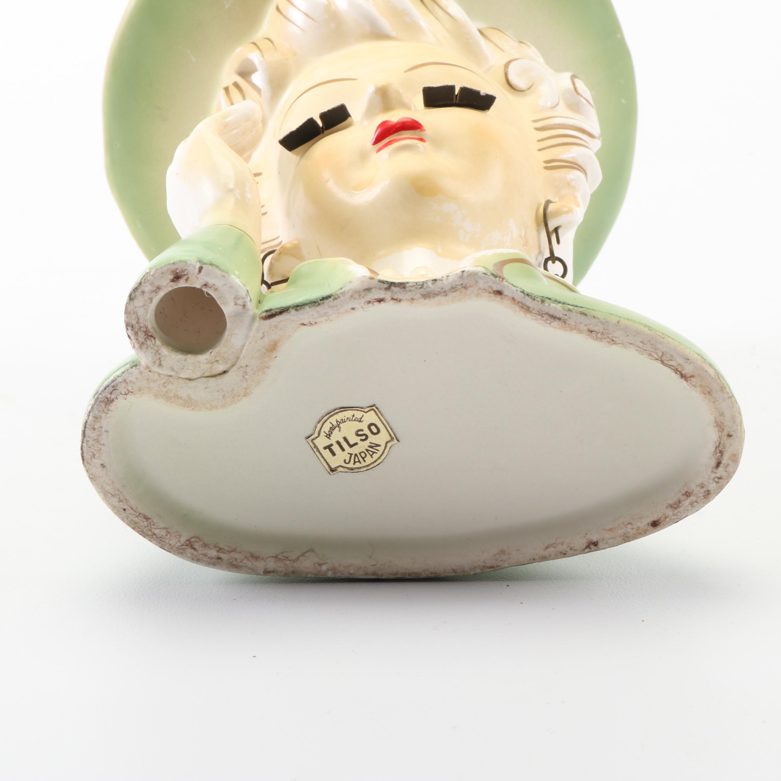 Tilso Japanese "Headache" Hand-Painted Lady Head Vase