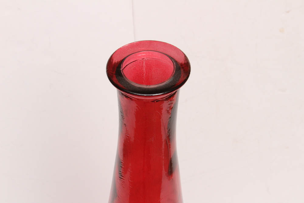 Red Glass Floor Vase