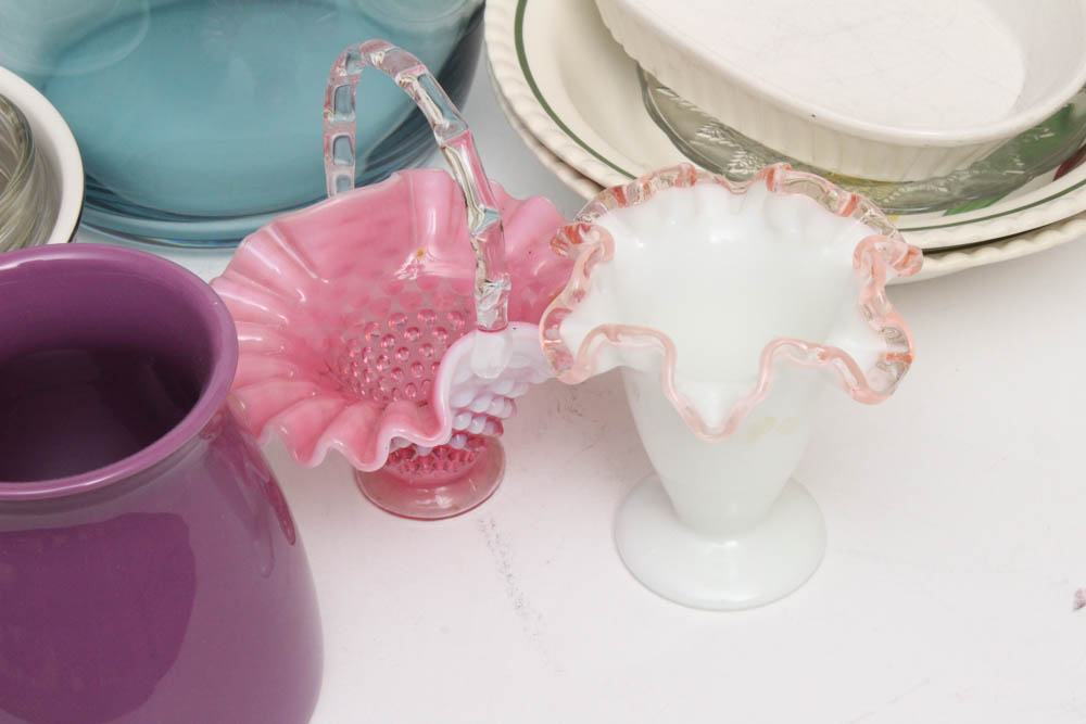 Vintage and Modern Kitchenware Featuring Fenton and Arcoroc