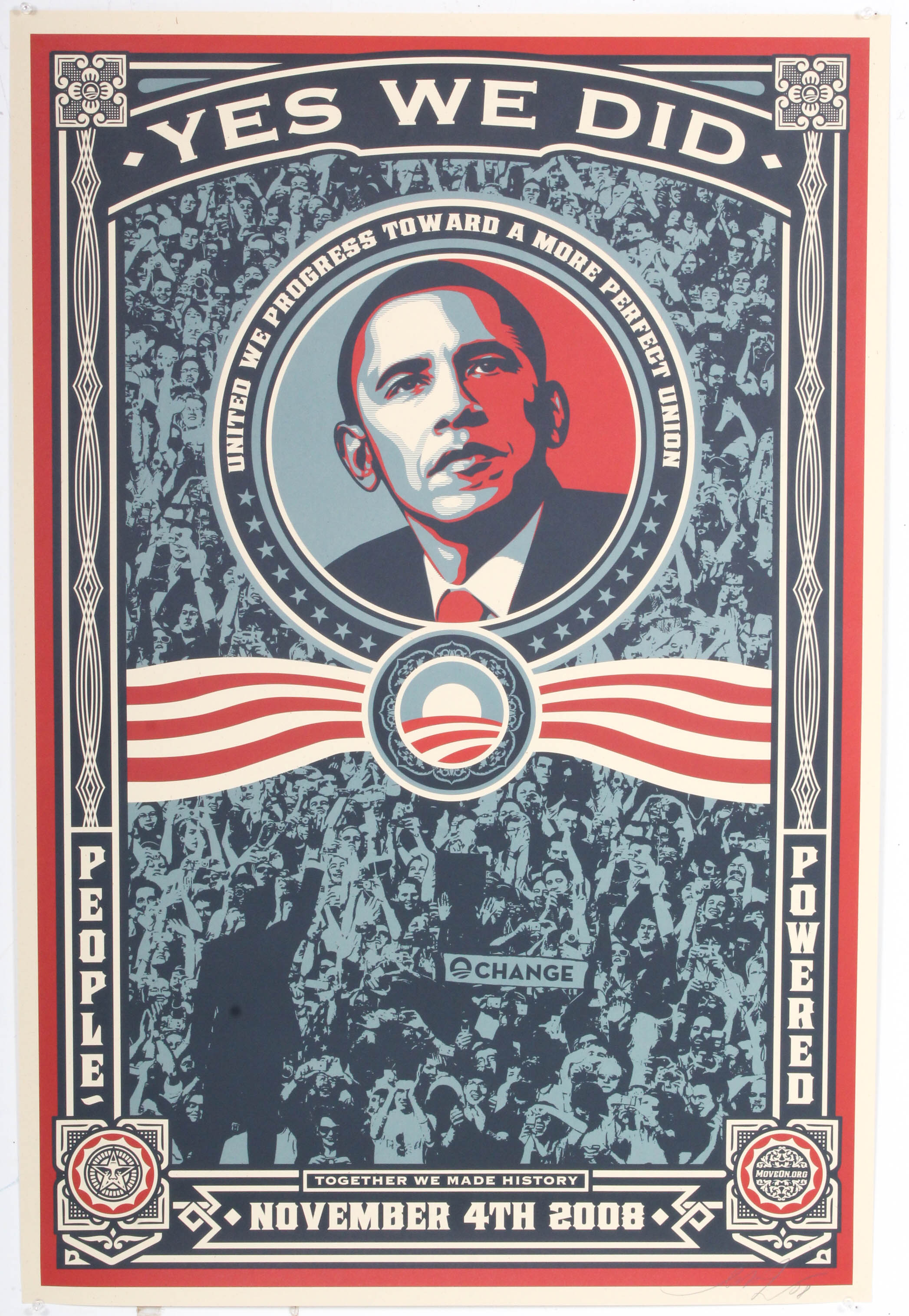 Shepard Fairey Open Edition Offset Print "Yes We Did"