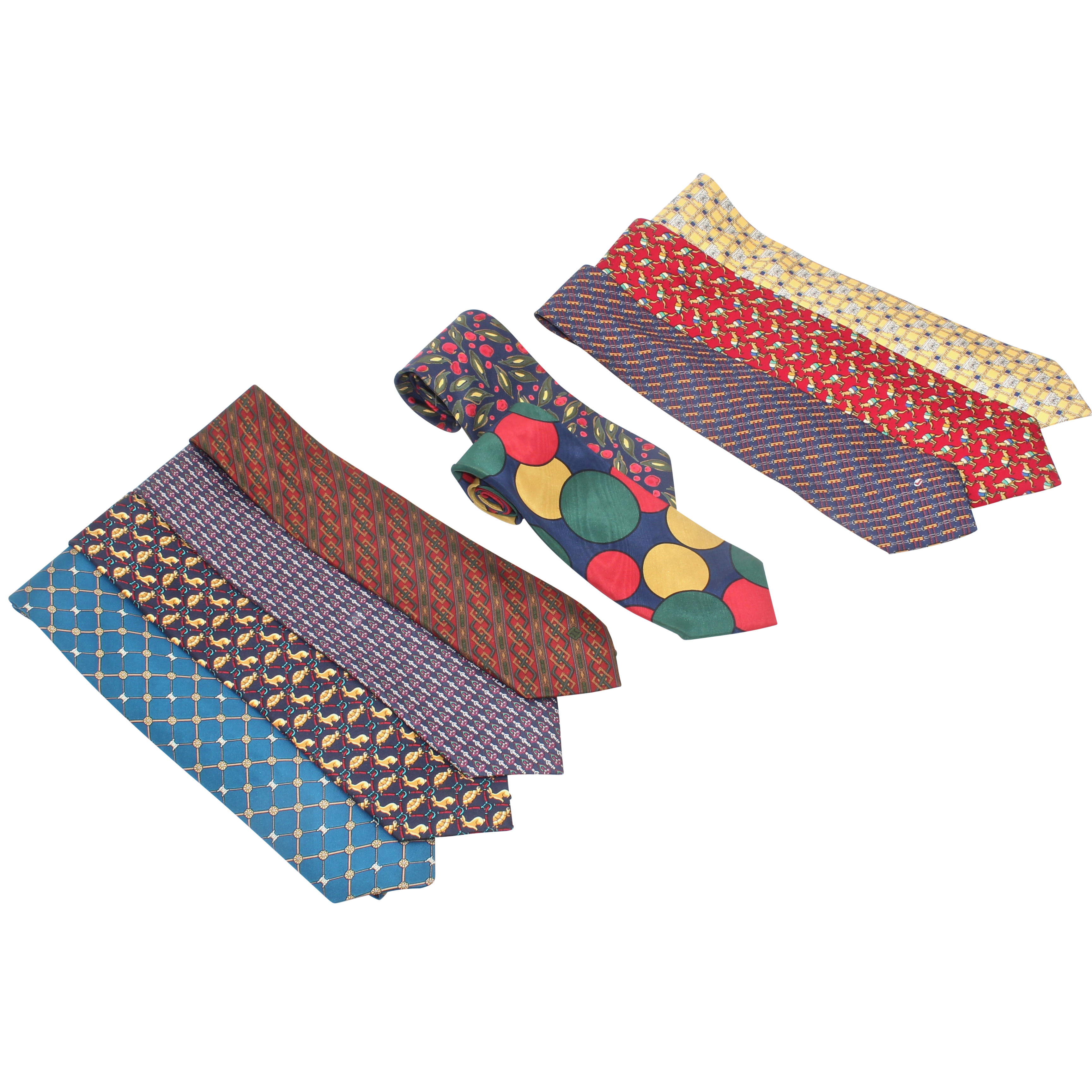 Men's Silk Neckties Including Valentino, Celine, Yves Saint Laurent, and Lancel