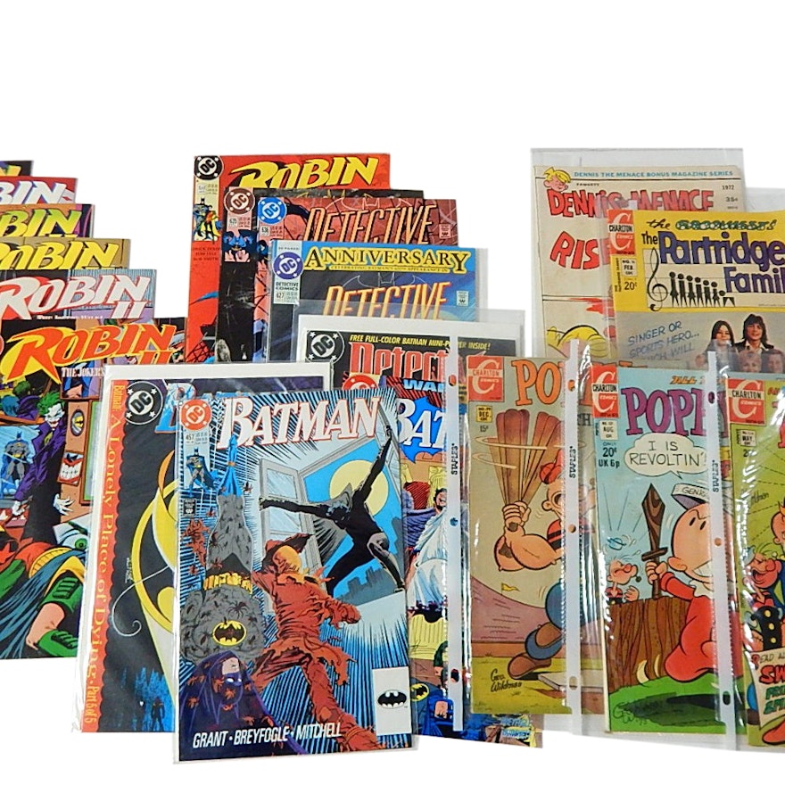 Vintage Silver, Bronze, Modern Age Comic Books with Popeye, "Batman" and More