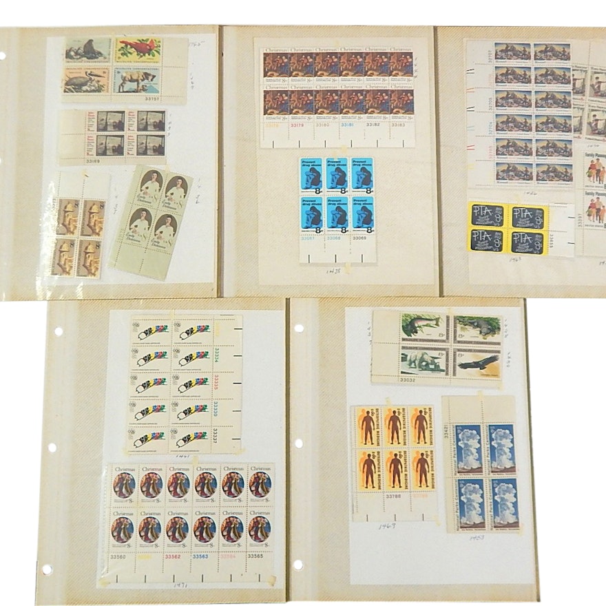 Scotts Numbered Unused Stamp Blocks