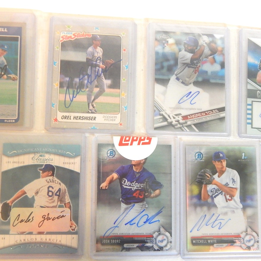 Los Angeles Dodgers 7 Card Autograph Card Lot - 1980s to 2000s