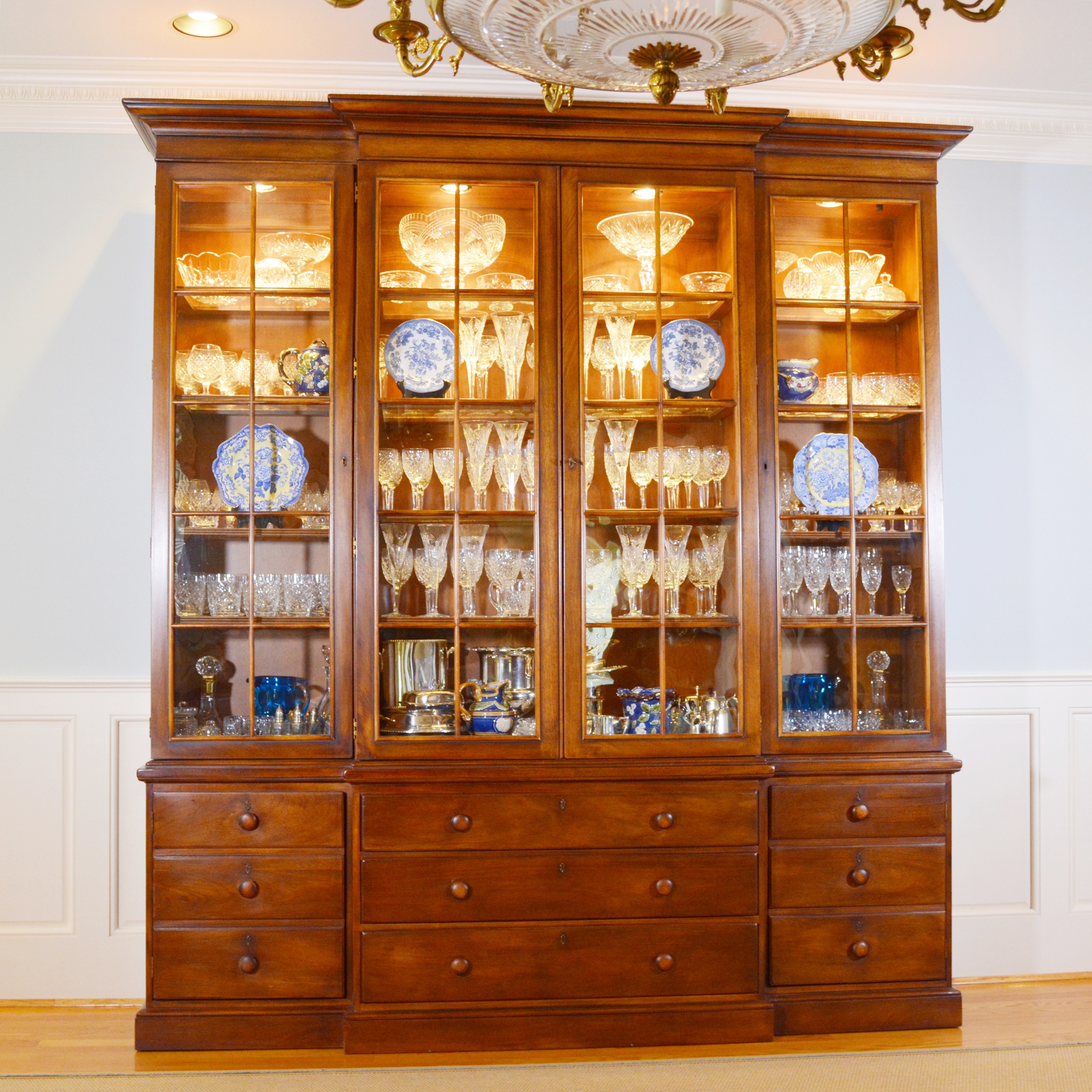 Contemporary Breakfront China Cabinet by Henredon Registry, First Edition, No 12