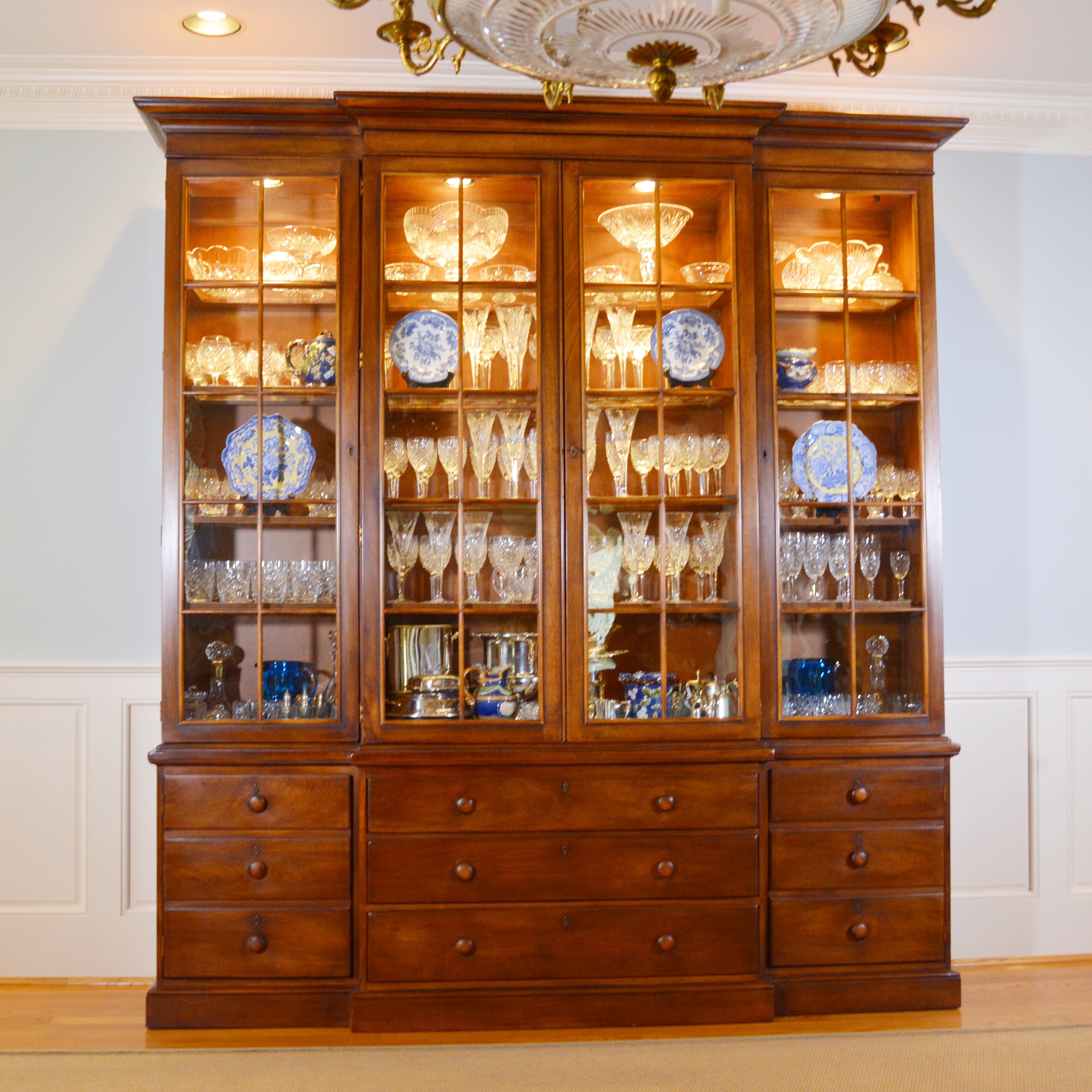 Contemporary Breakfront China Cabinet by Henredon Registry, First Edition, No 12