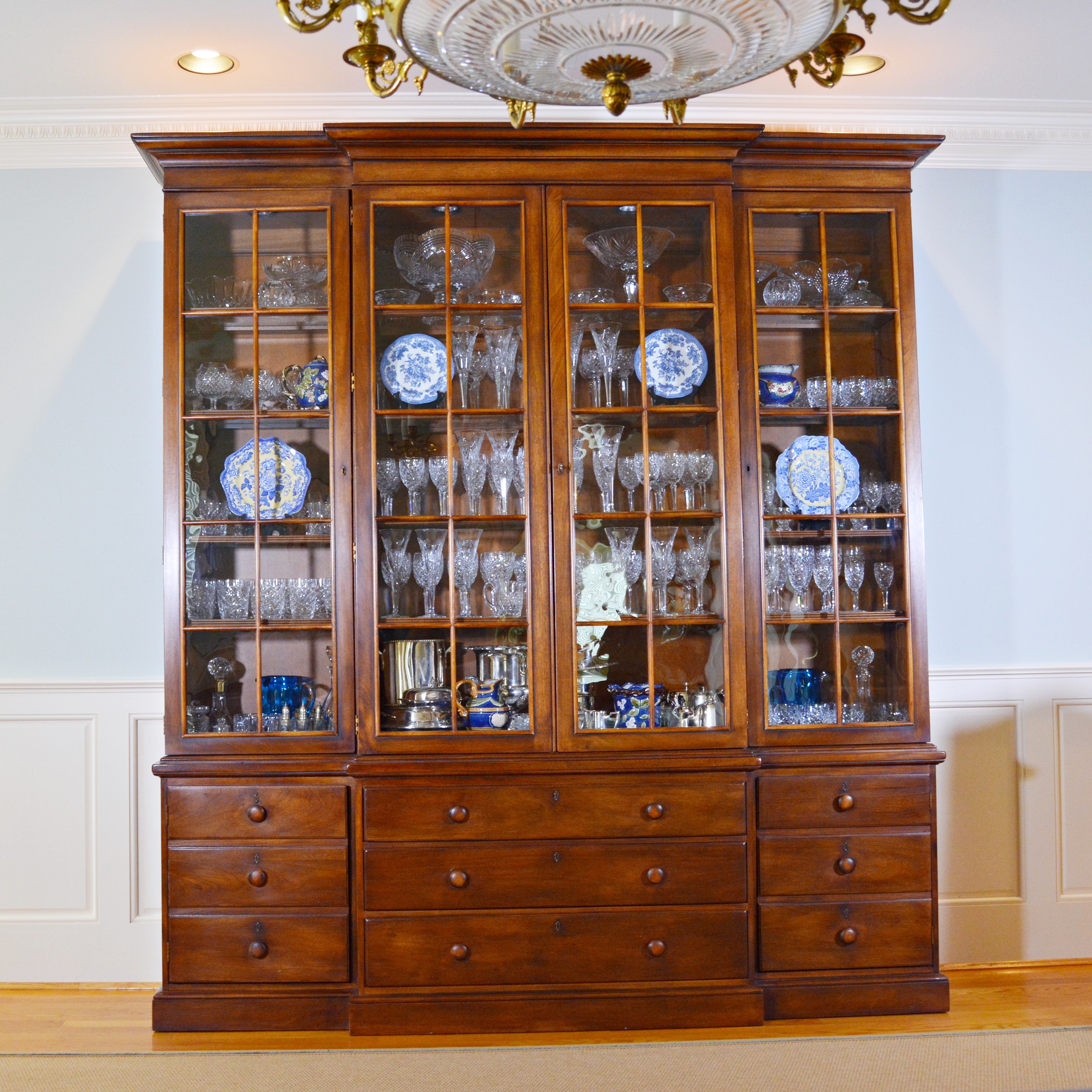 Contemporary Breakfront China Cabinet by Henredon Registry, First Edition, No 12