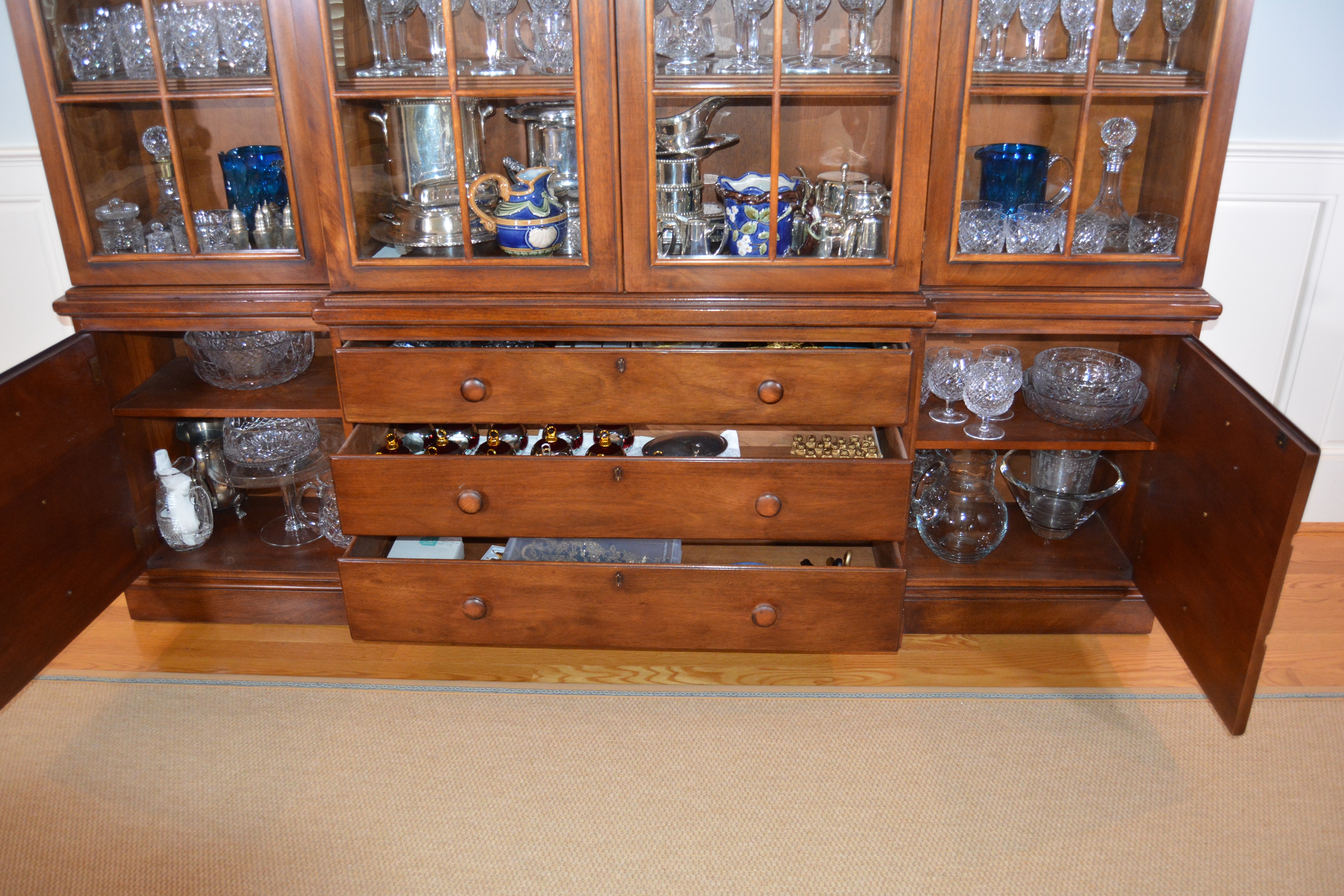 Contemporary Breakfront China Cabinet by Henredon Registry, First Edition, No 12