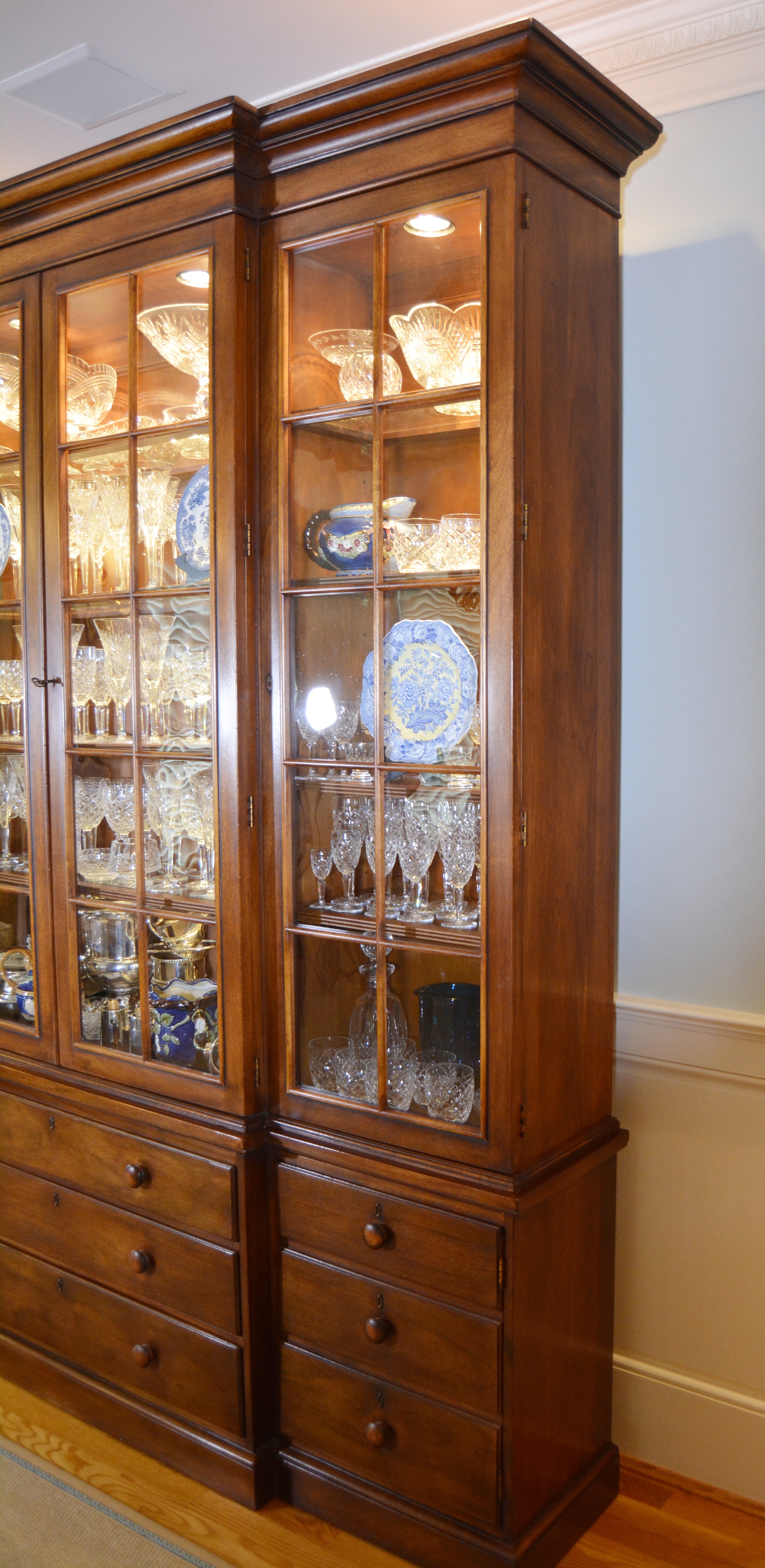 Contemporary Breakfront China Cabinet by Henredon Registry, First Edition, No 12
