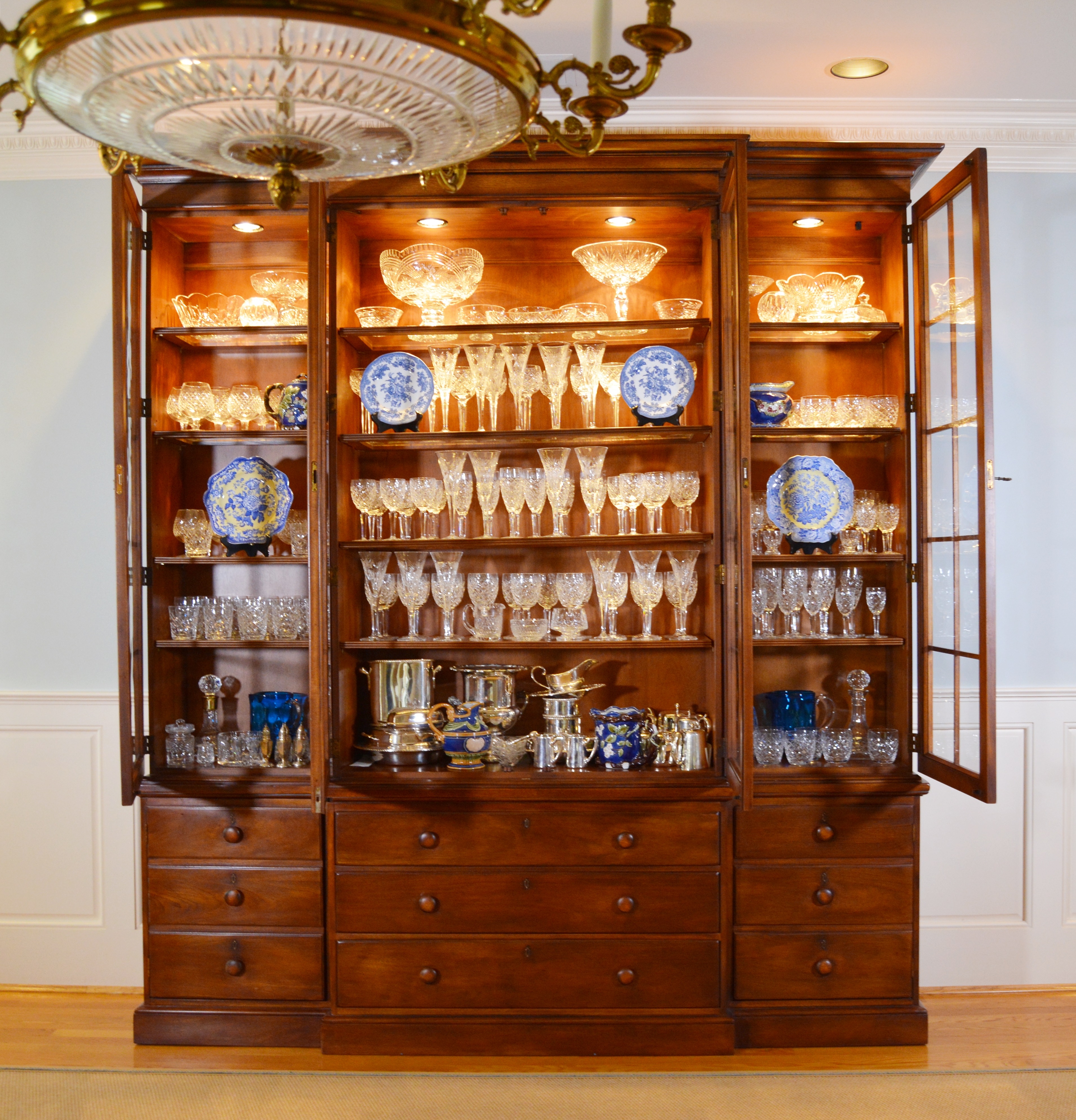 Contemporary Breakfront China Cabinet by Henredon Registry, First Edition, No 12