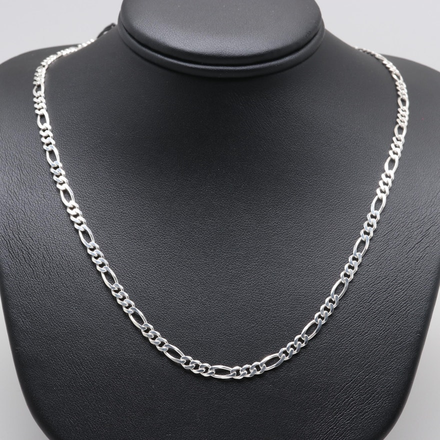 Sterling Silver Figaro Chain Necklace