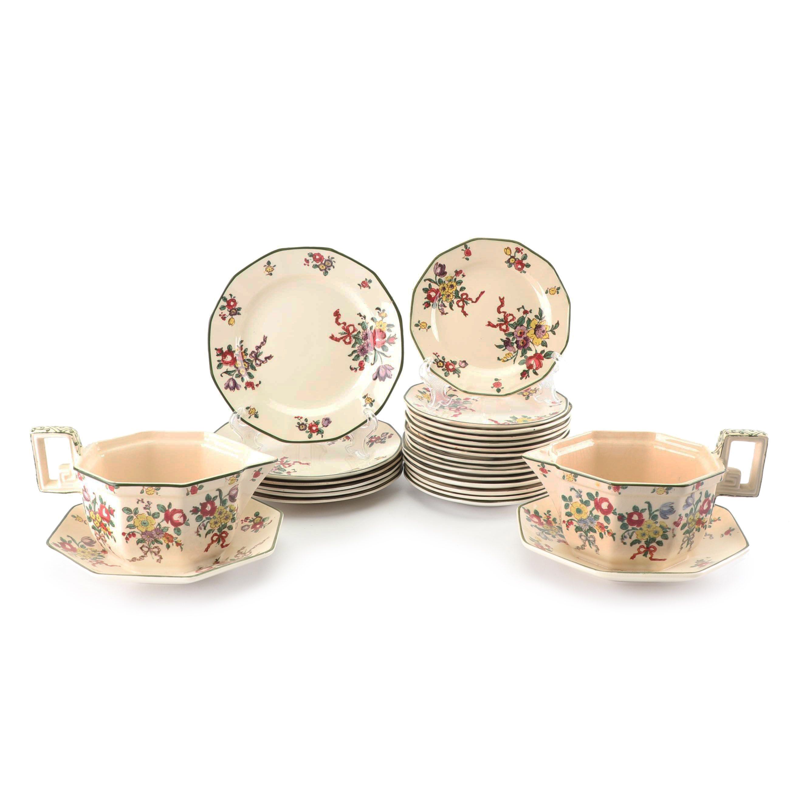 Royal Doulton "Old Leeds Spray" Earthenware Tableware, Circa 1912