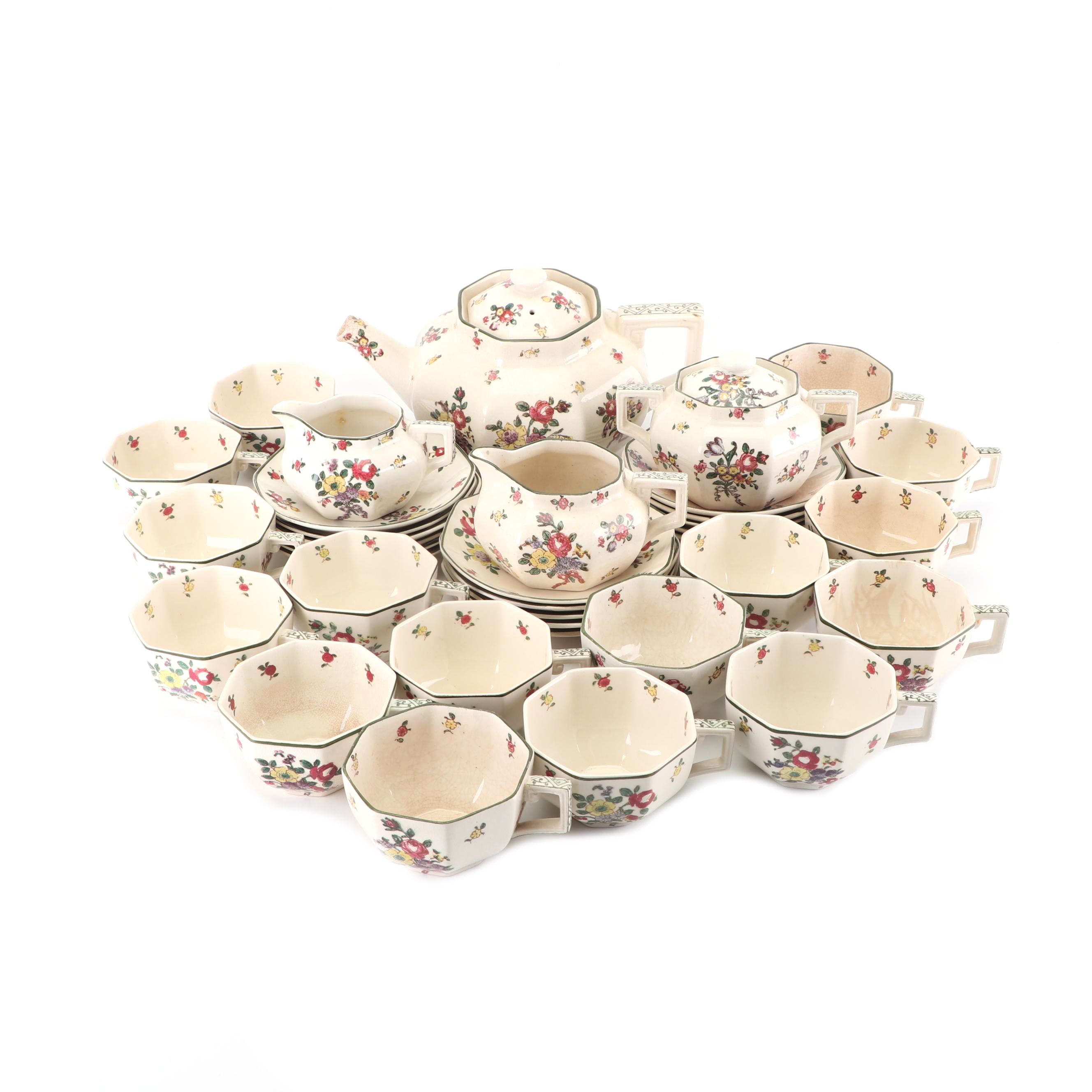 Royal Doulton "Old Leeds Sprays" Earthenware Tea Service, Circa 1912