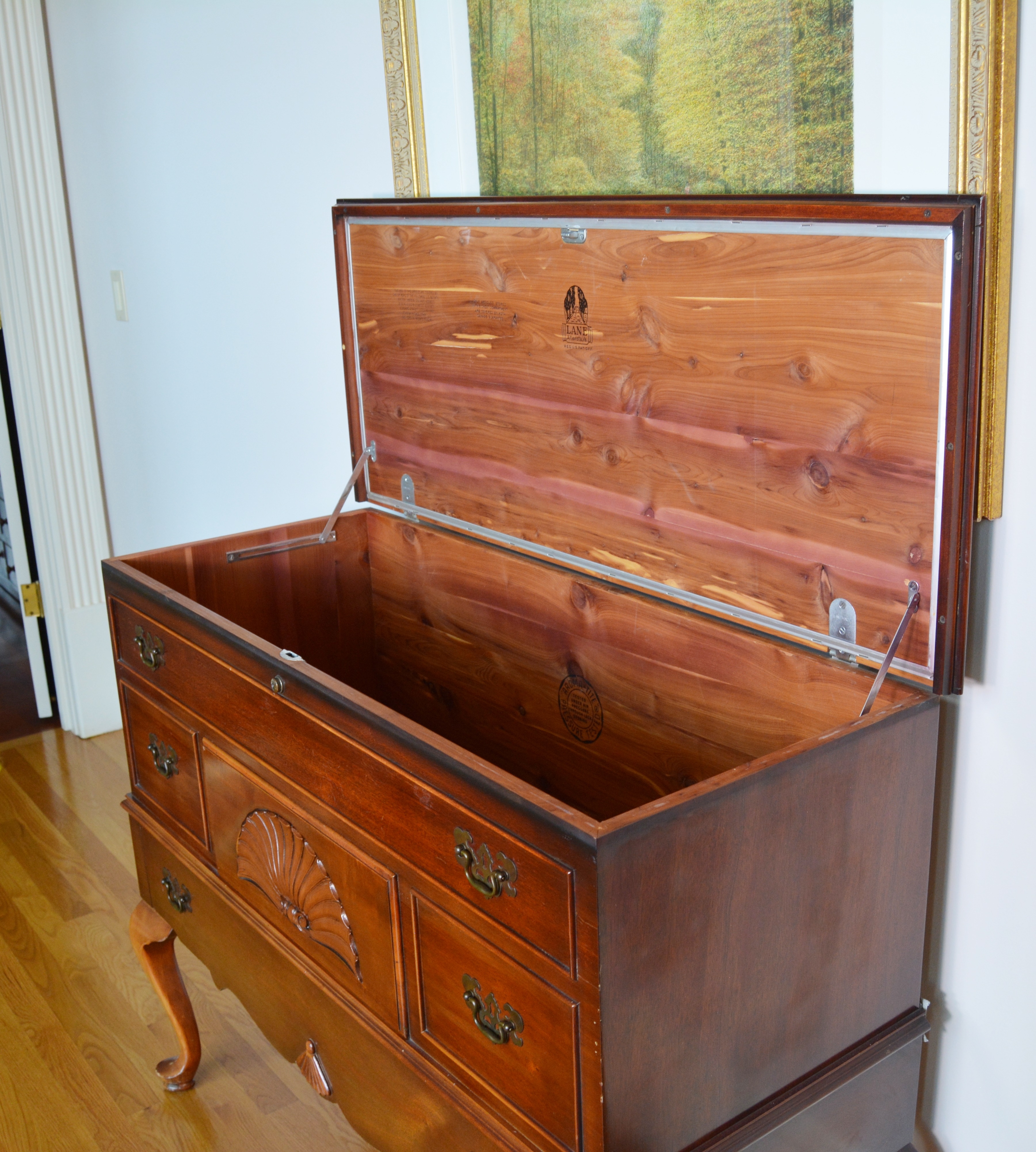 Queen Anne Style Cedar Blanket Chest by Lane Furniture, 21st Century