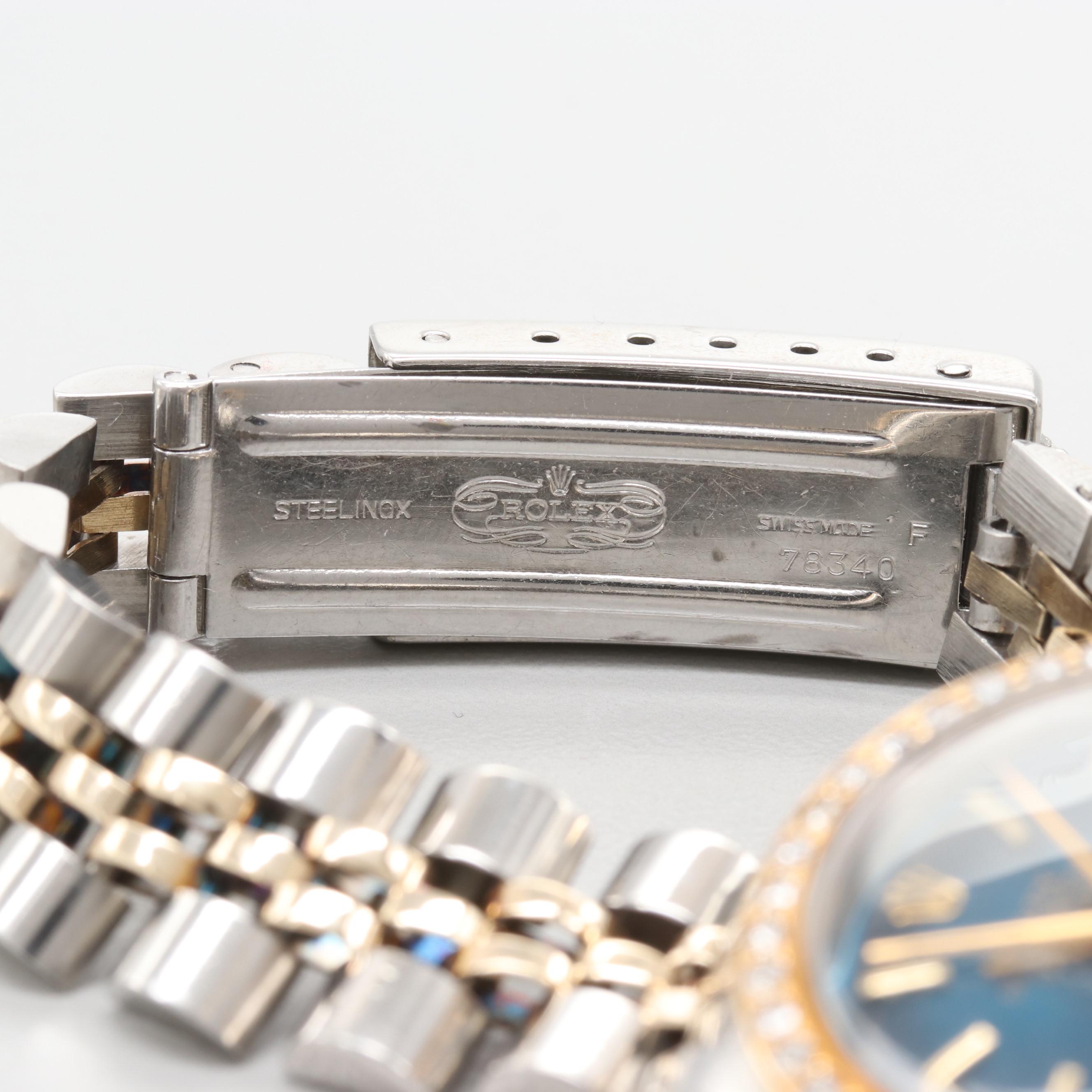 Rolex Datejust 14K Yellow Gold and Stainless Steel Diamond Watch 1973