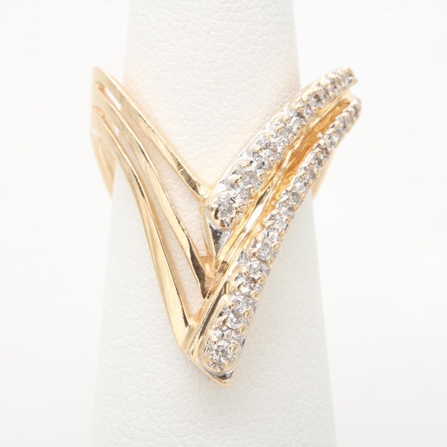 14K Yellow Gold Diamond Ring