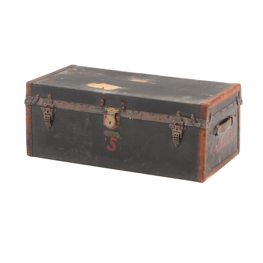 Metal Steamer Trunk by Crouch and Fitzgerald, Late 19th Century