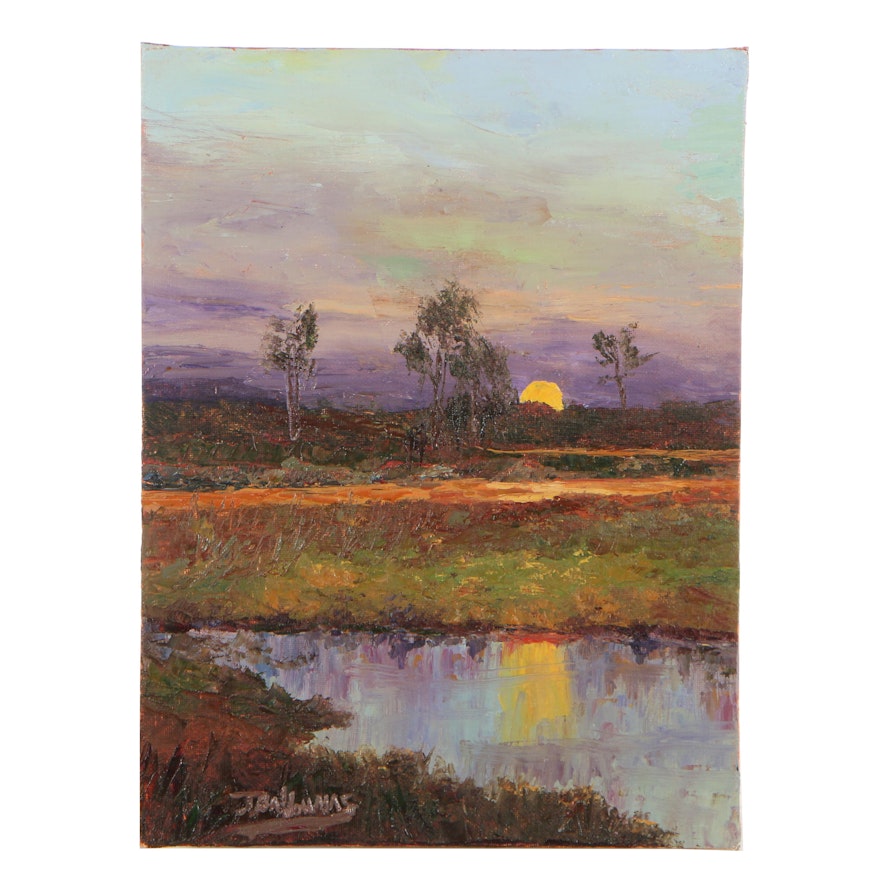 James Baldoumas Oil Painting "Marsh Sunset"