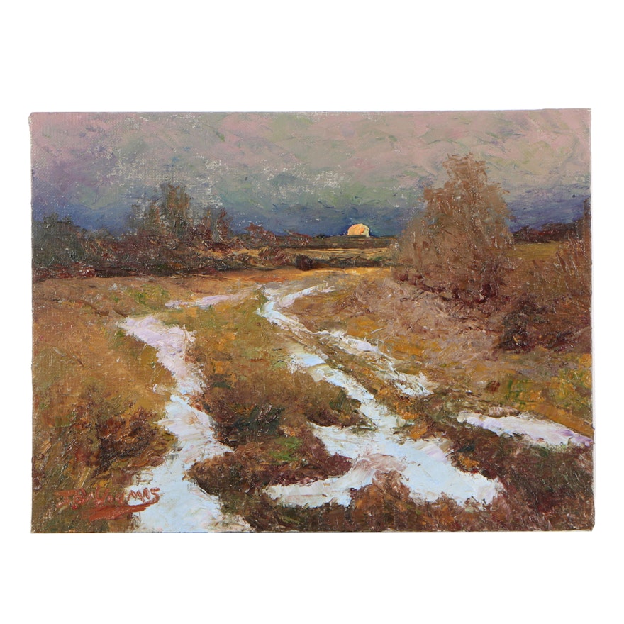 James Baldoumas Oil Painting "Early Snow"