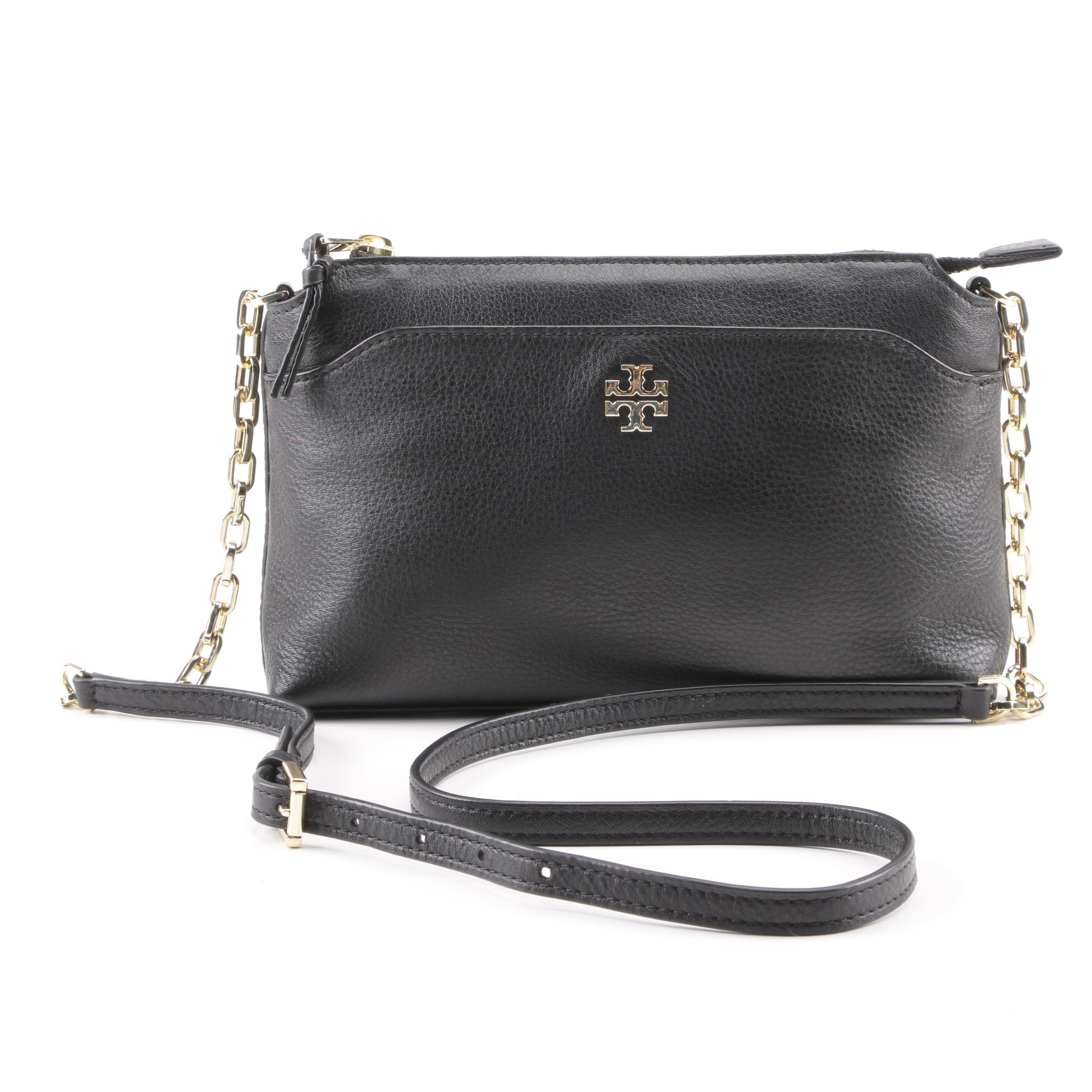 Tory Burch Black Pebbled Leather Crossbody Bag