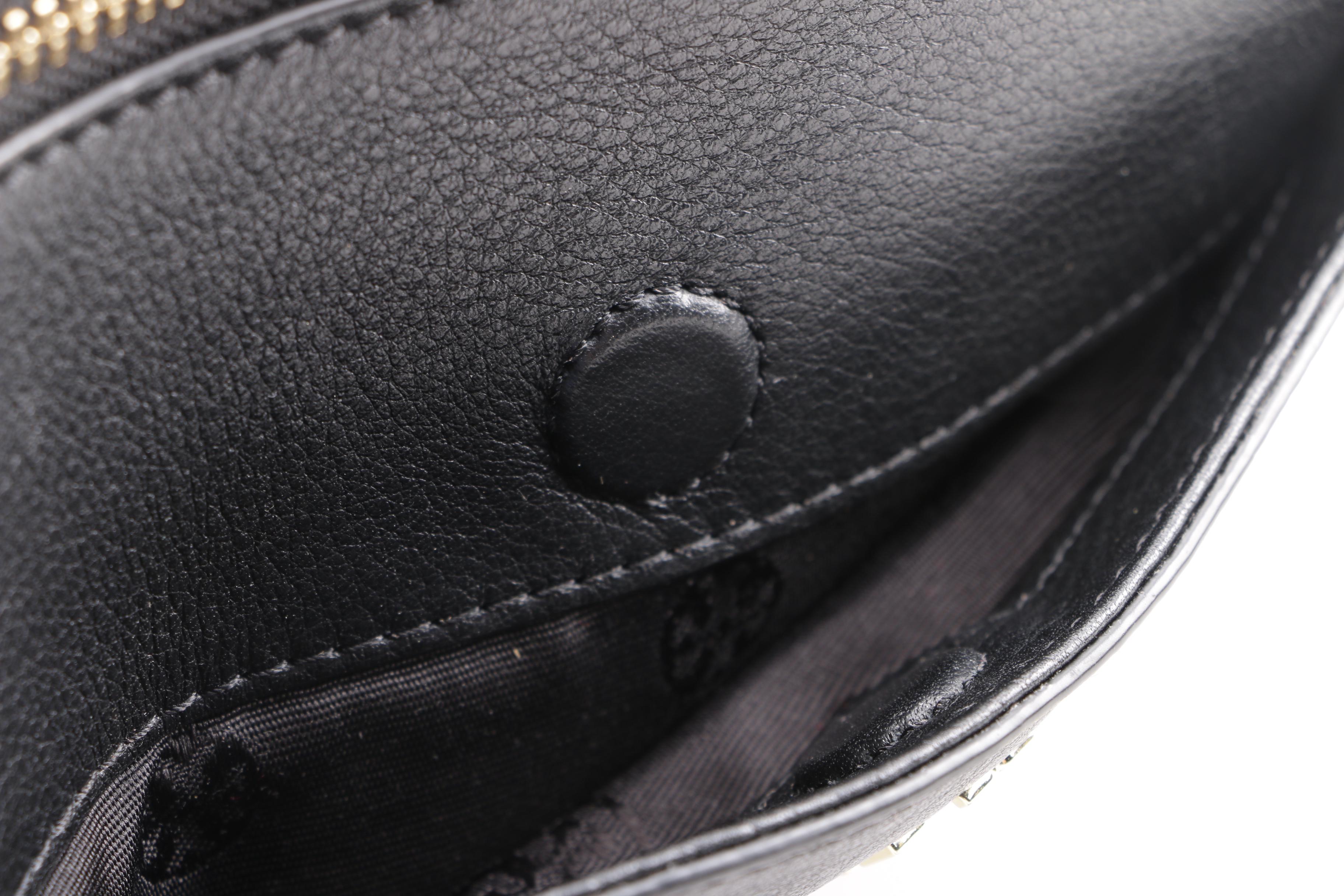 Tory Burch Black Pebbled Leather Crossbody Bag