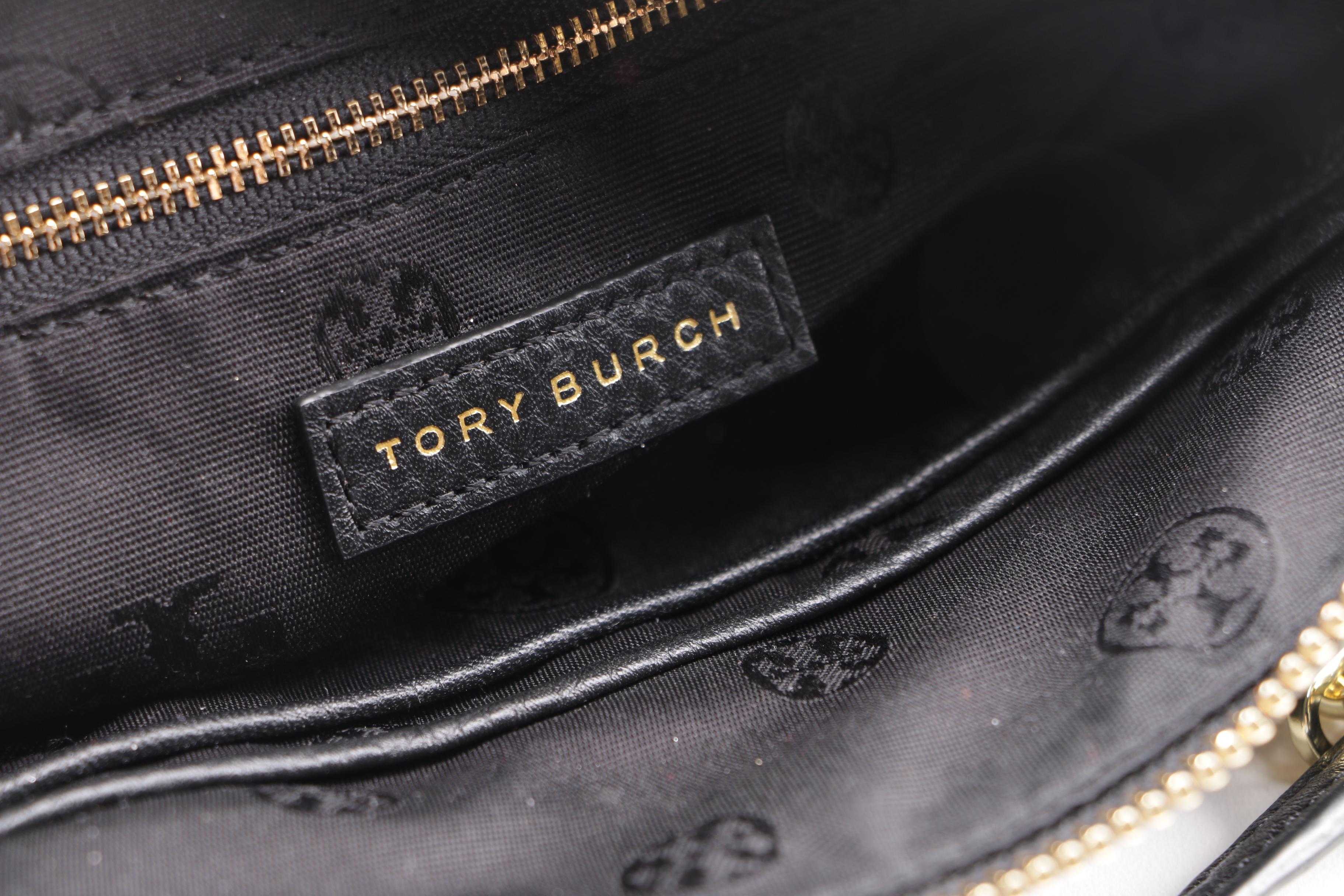 Tory Burch Black Pebbled Leather Crossbody Bag